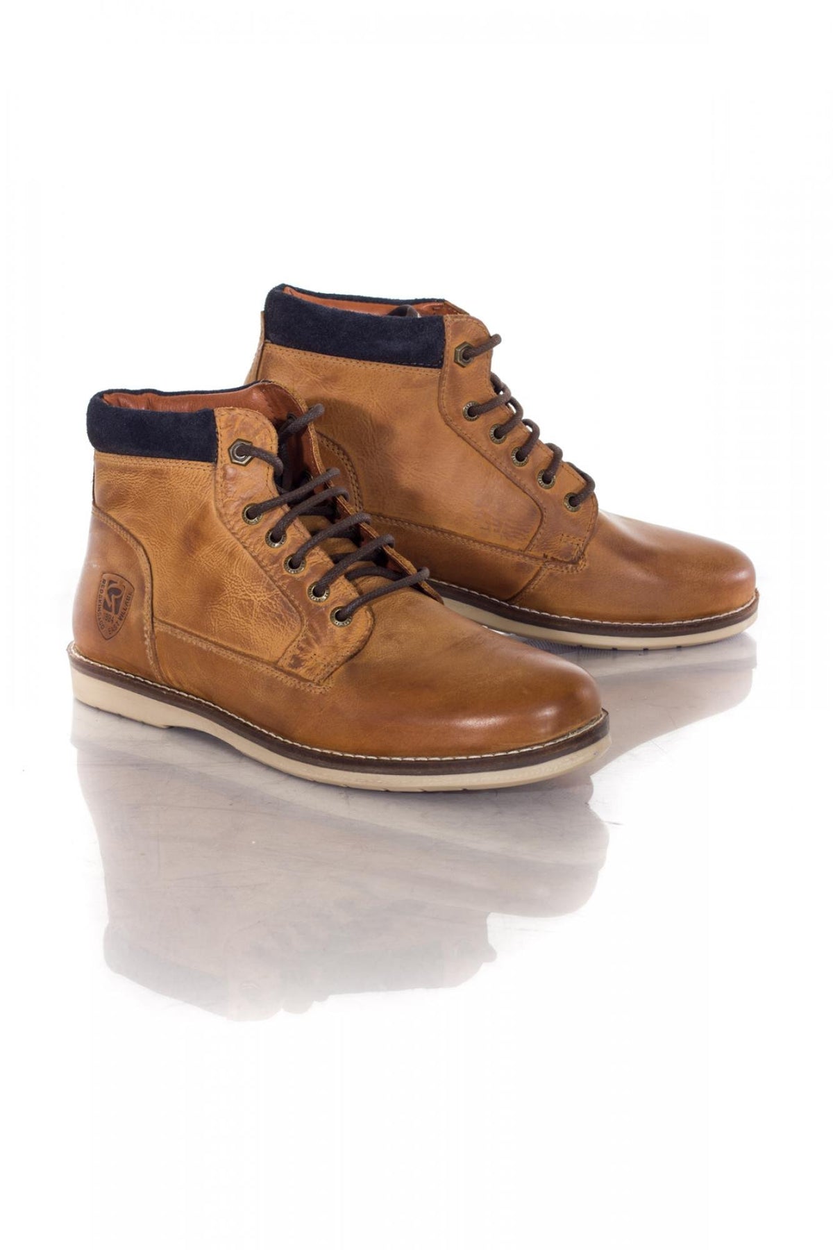 Redskins men's cognac ankle boots - Image n°1