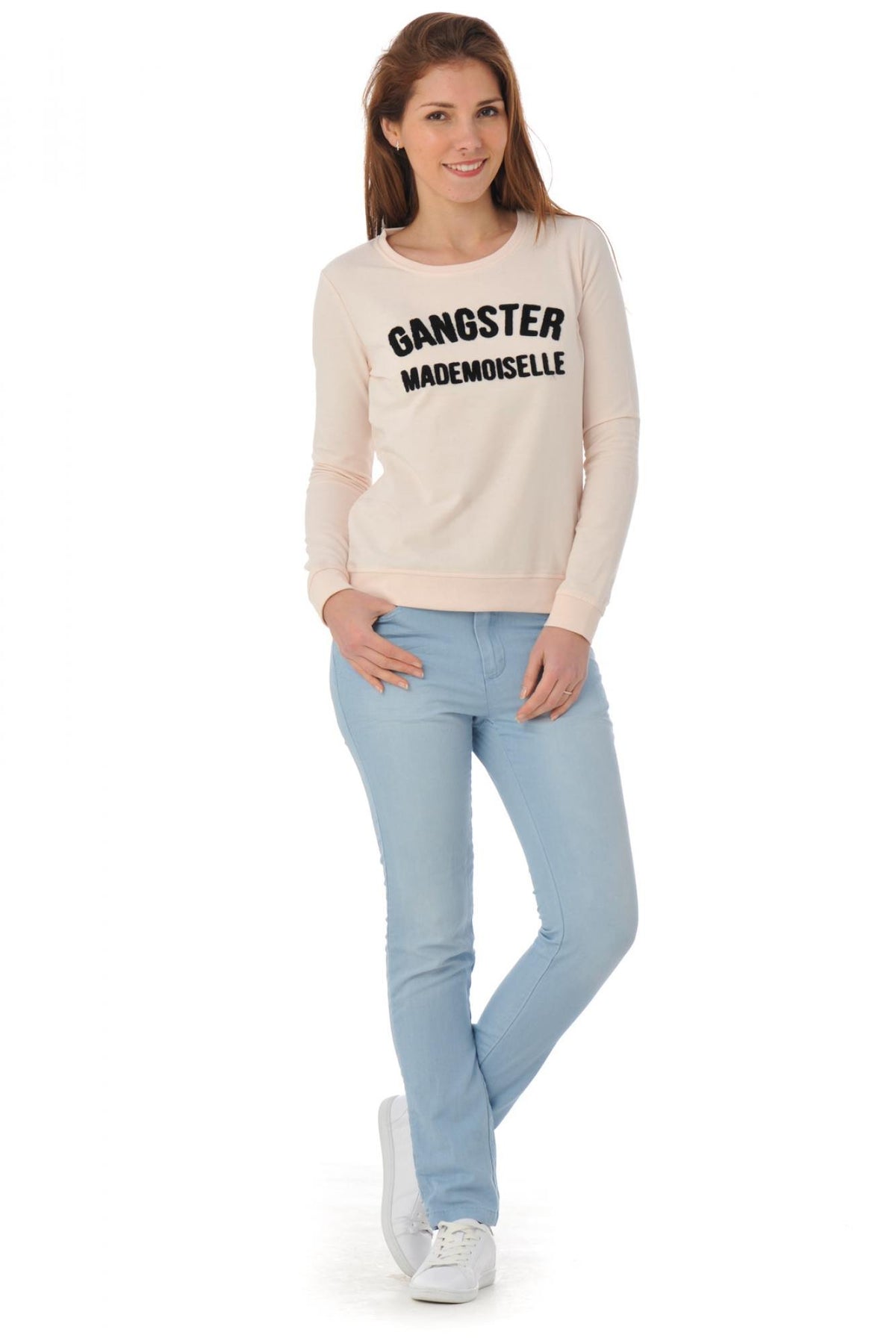 Fine light pink kaporal sweatshirt Gangster mademoiselle - Image n°4