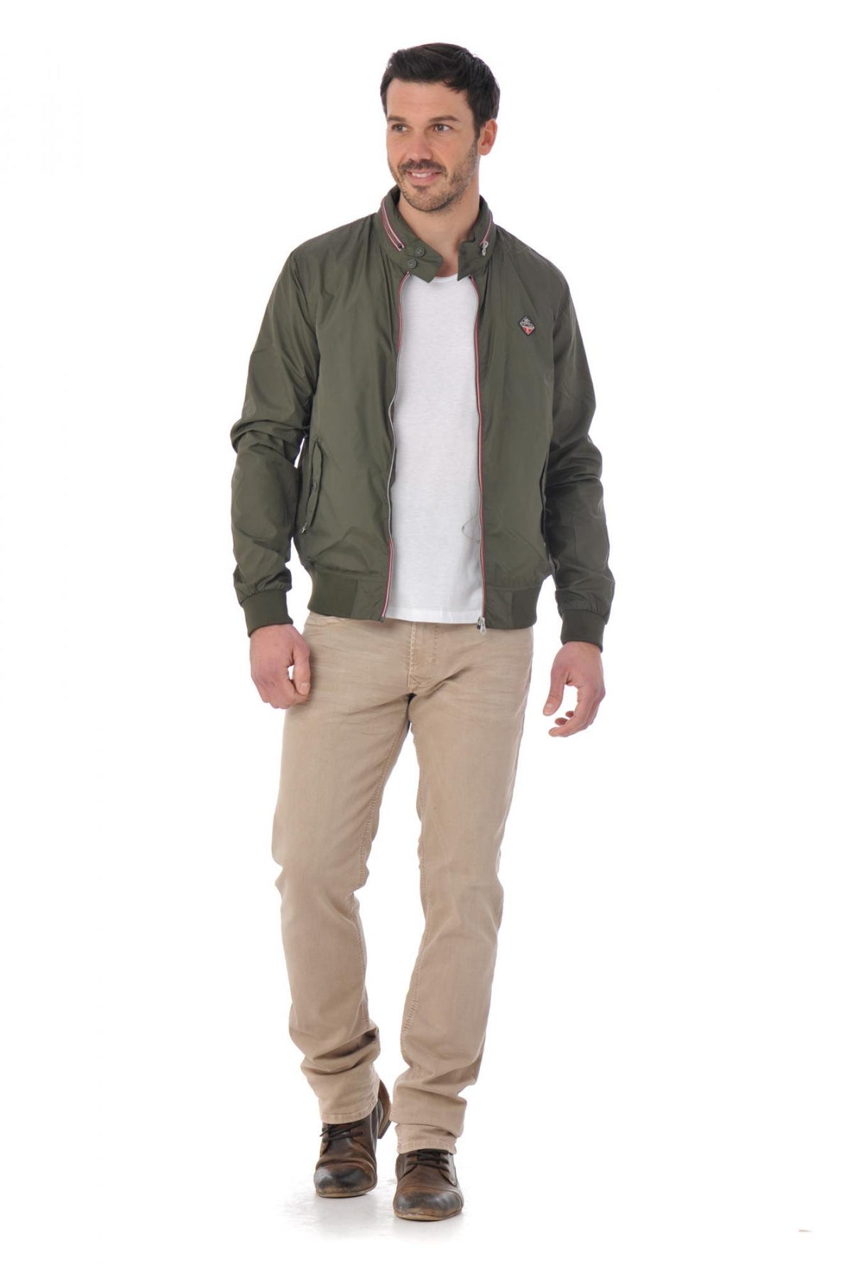 Schott khaki nylon jacket - Image n°2