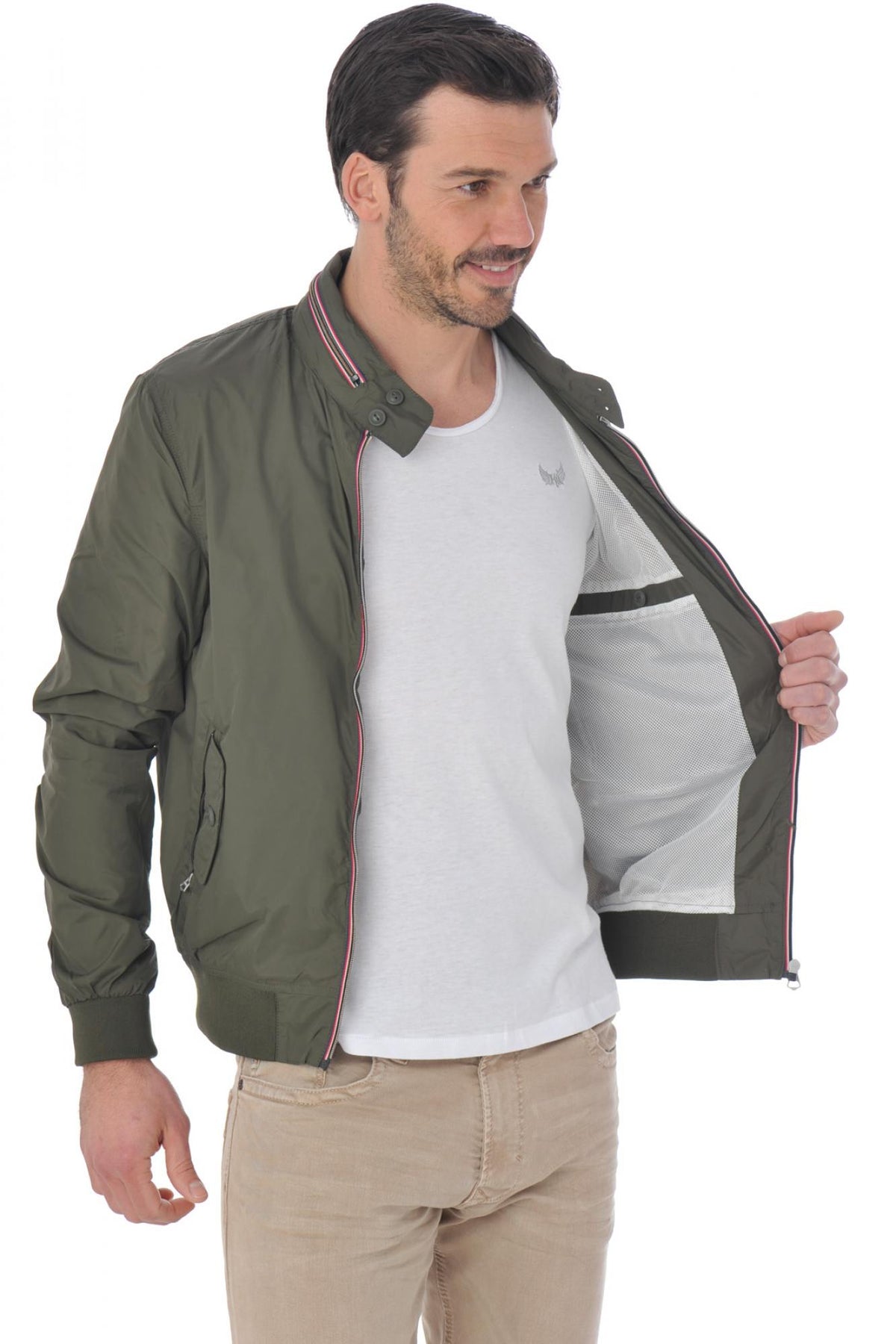 Schott khaki nylon jacket - Image n°4