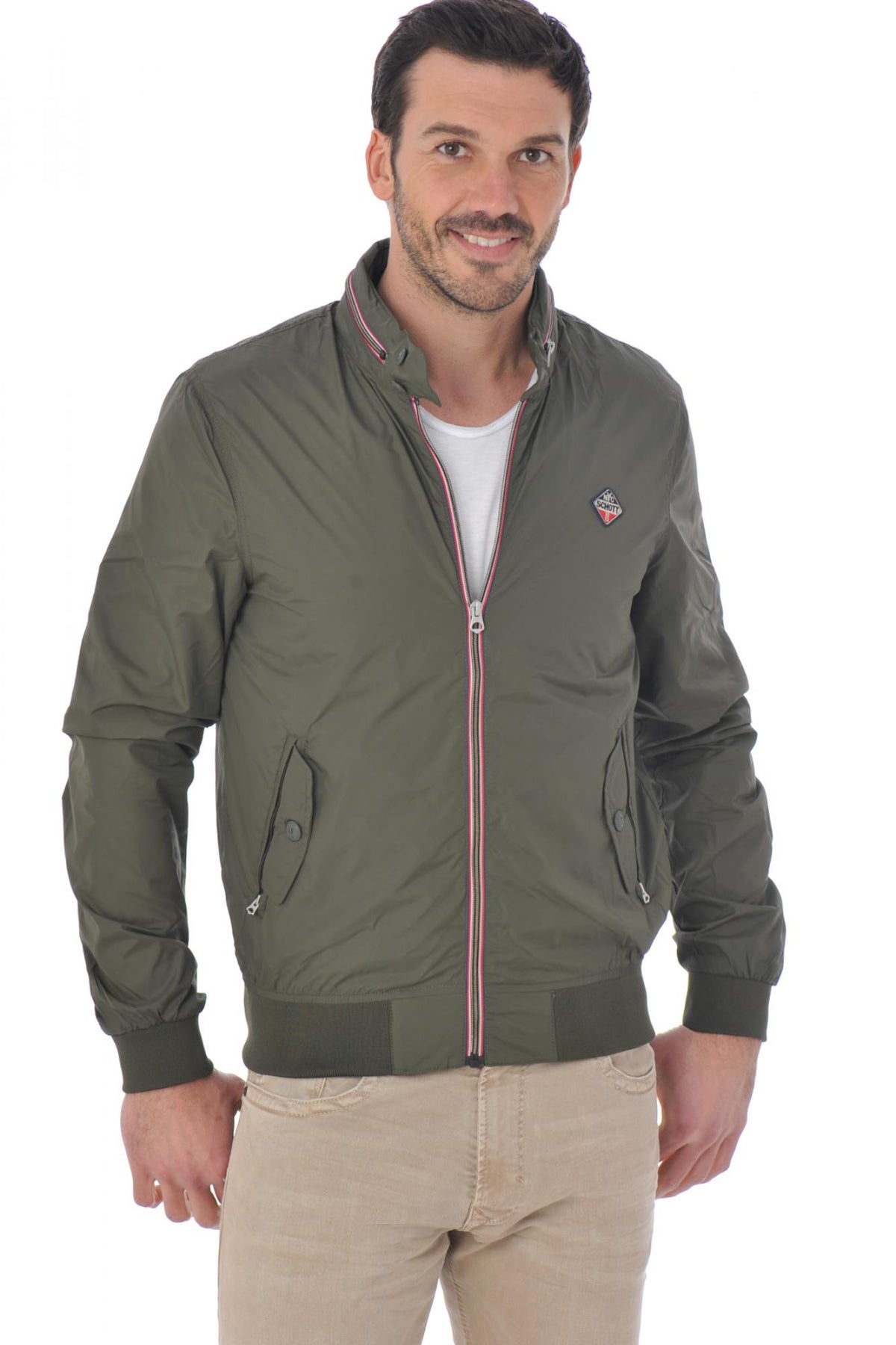 Schott khaki nylon jacket - Image n°5