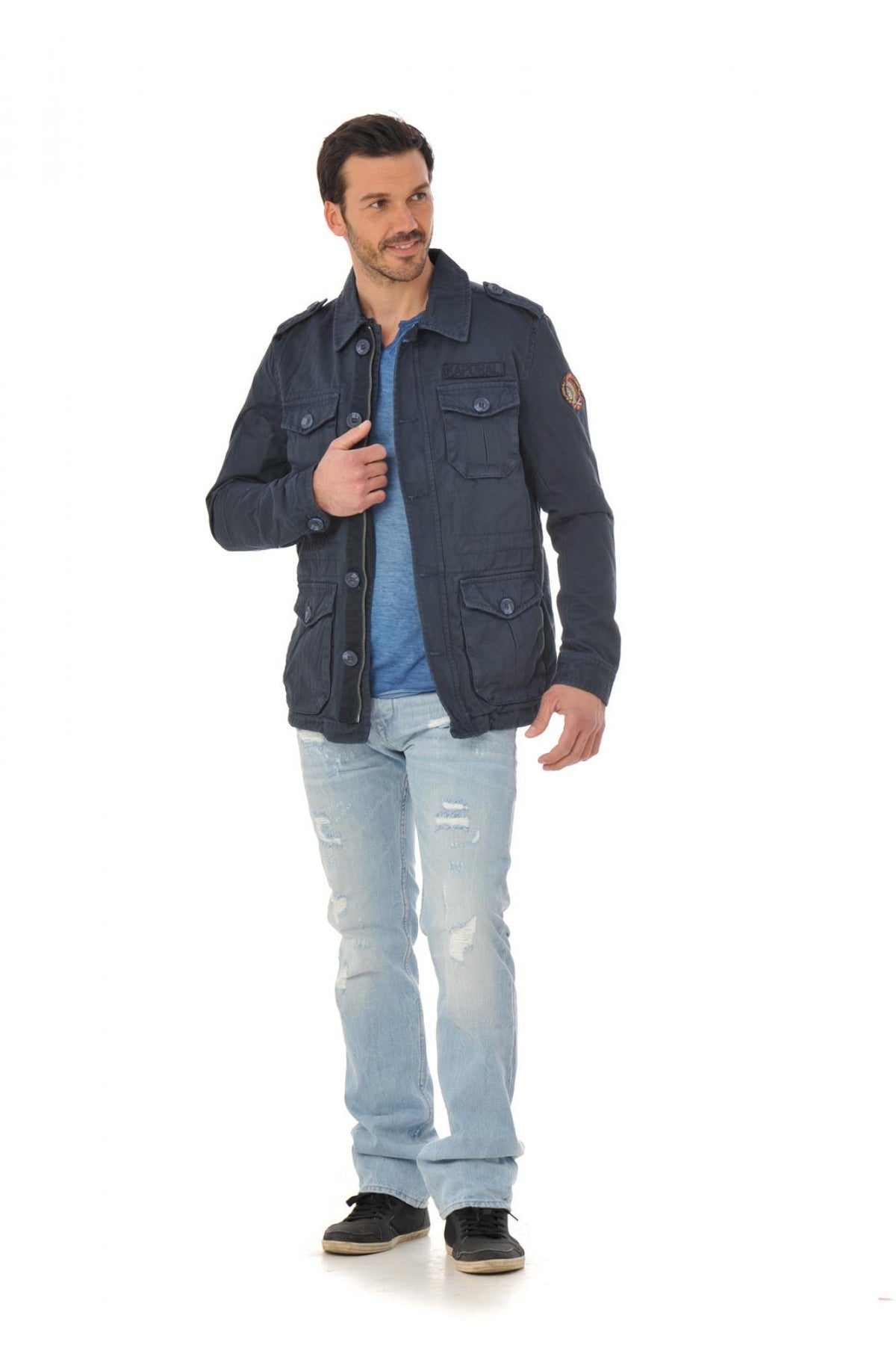 Kaporal blue safari style men's jacket - Image n°2