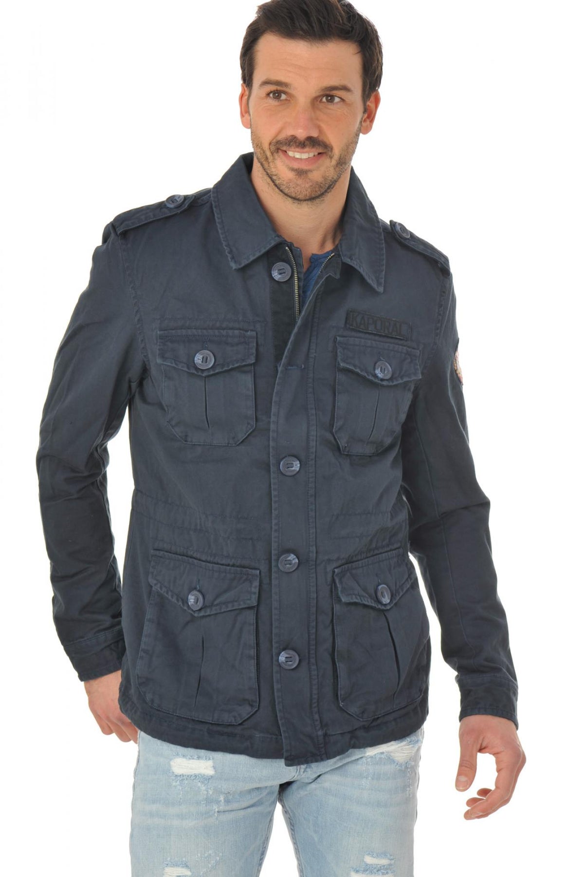 Kaporal blue safari style men's jacket - Image n°4