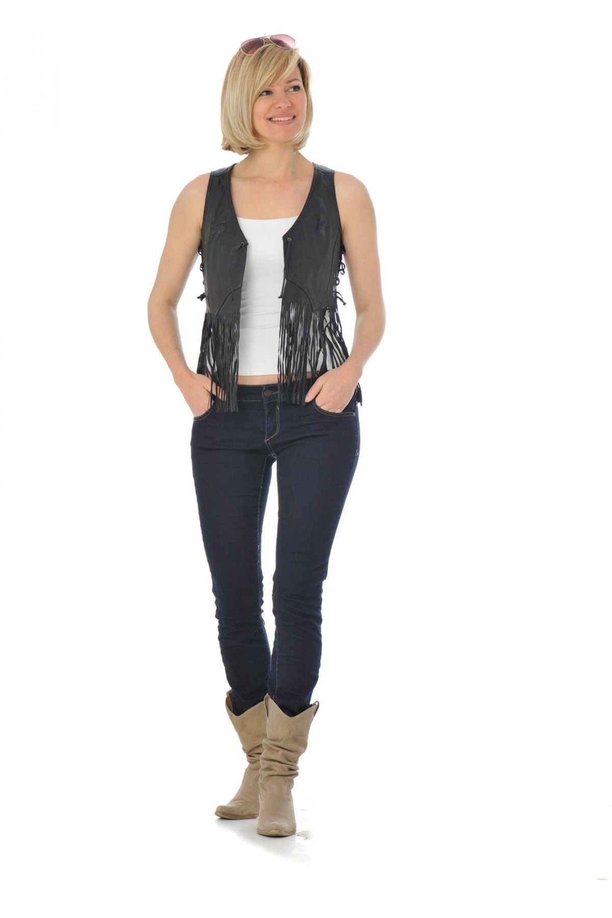  Fringed sleeveless vest - Image n°2