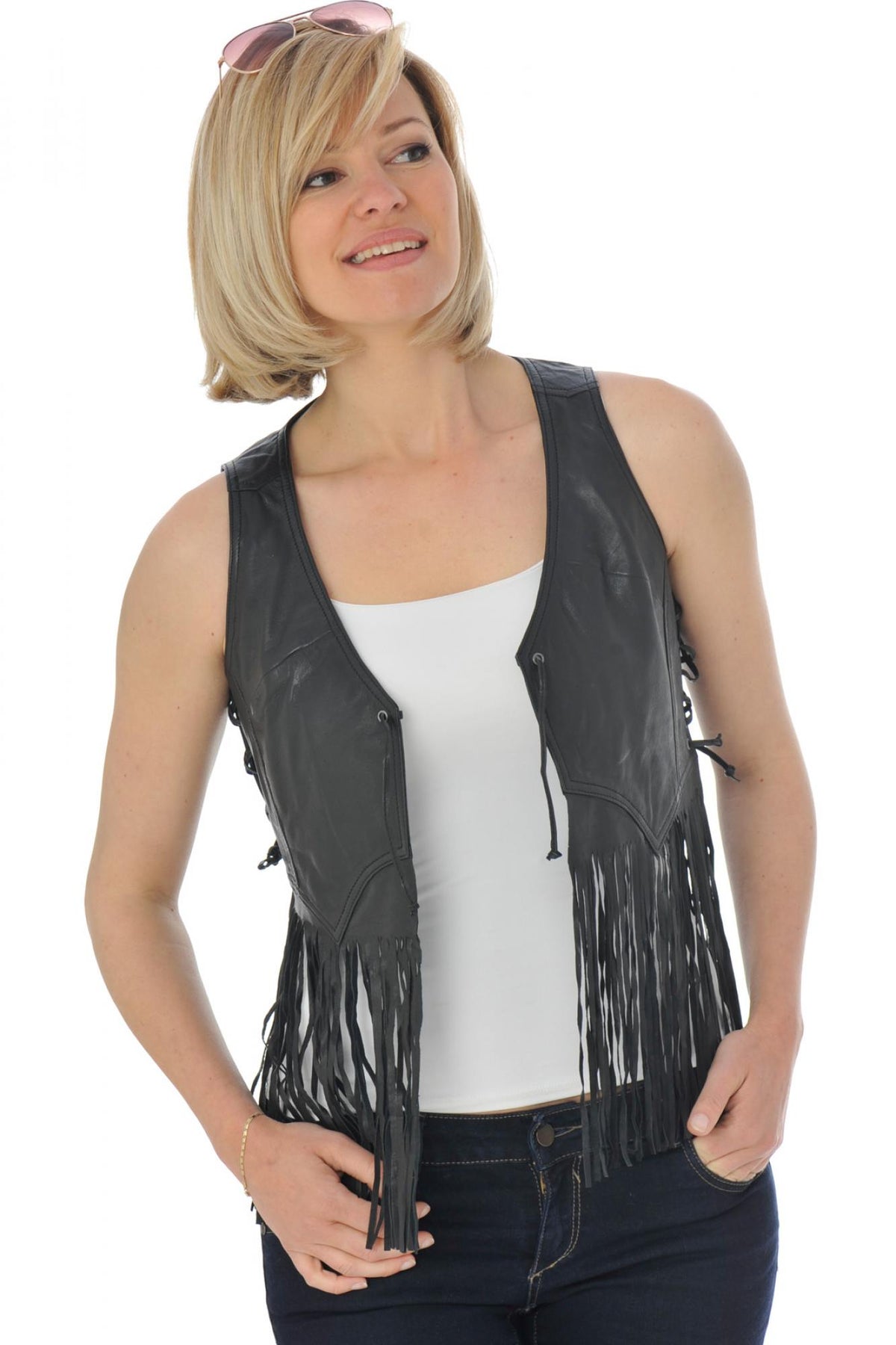  Fringed sleeveless vest - Image n°1