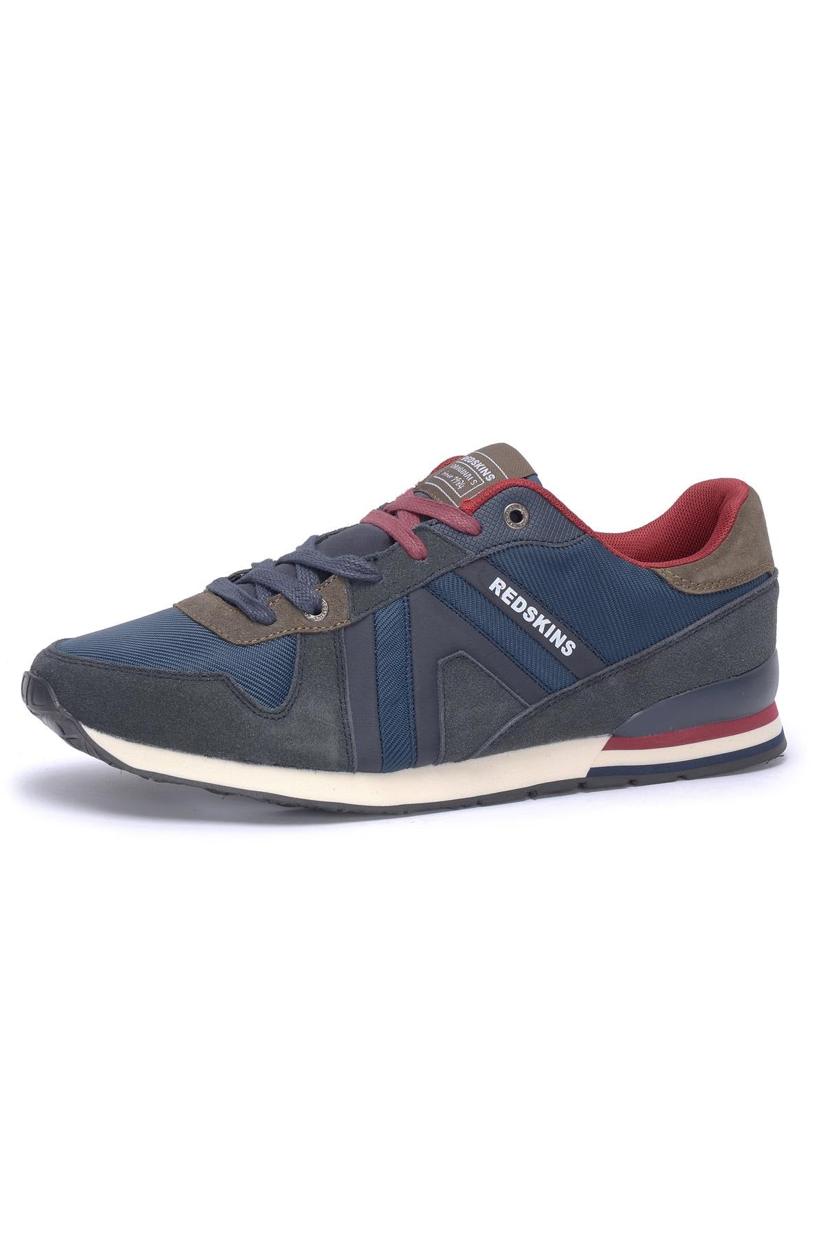 Redskins Blue leather and canvas sneakers for Men - Image n°1