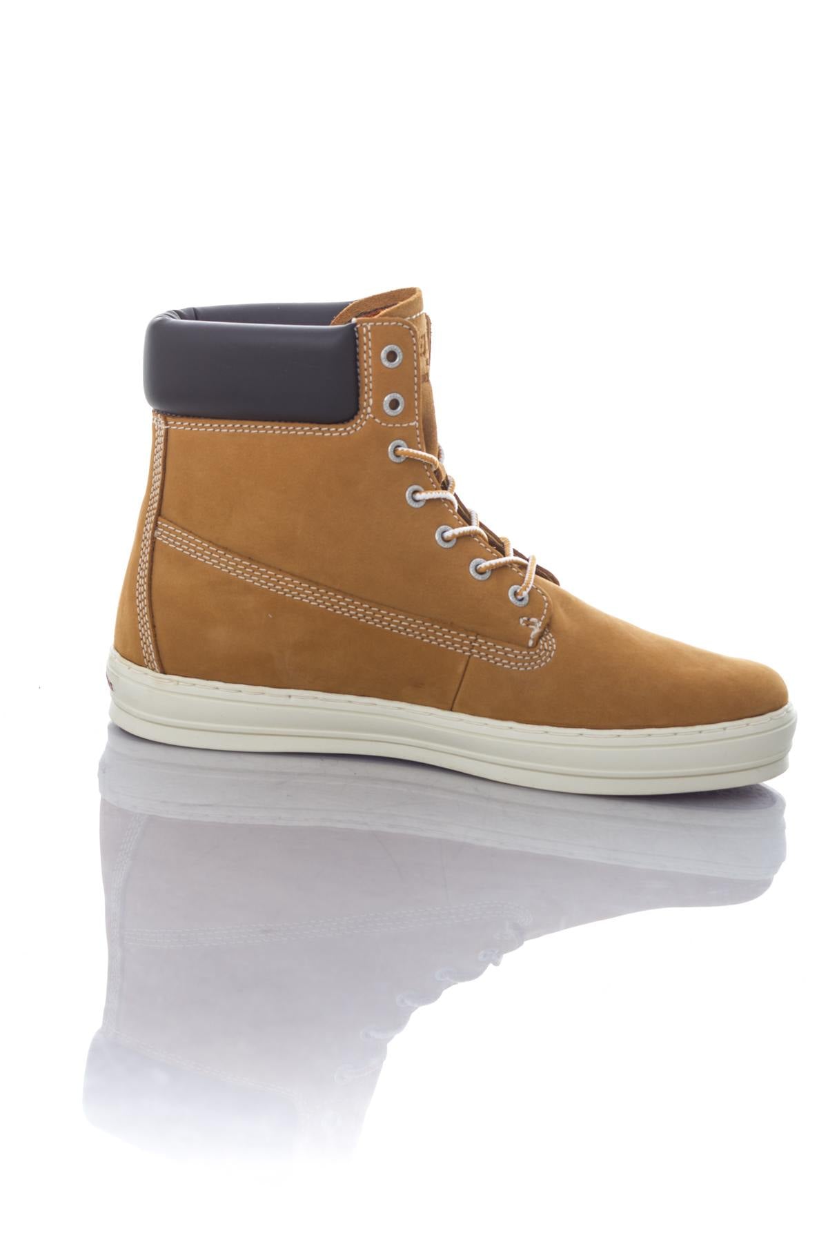 Redskins high-top shoes in honey-colored leather - Image n°2