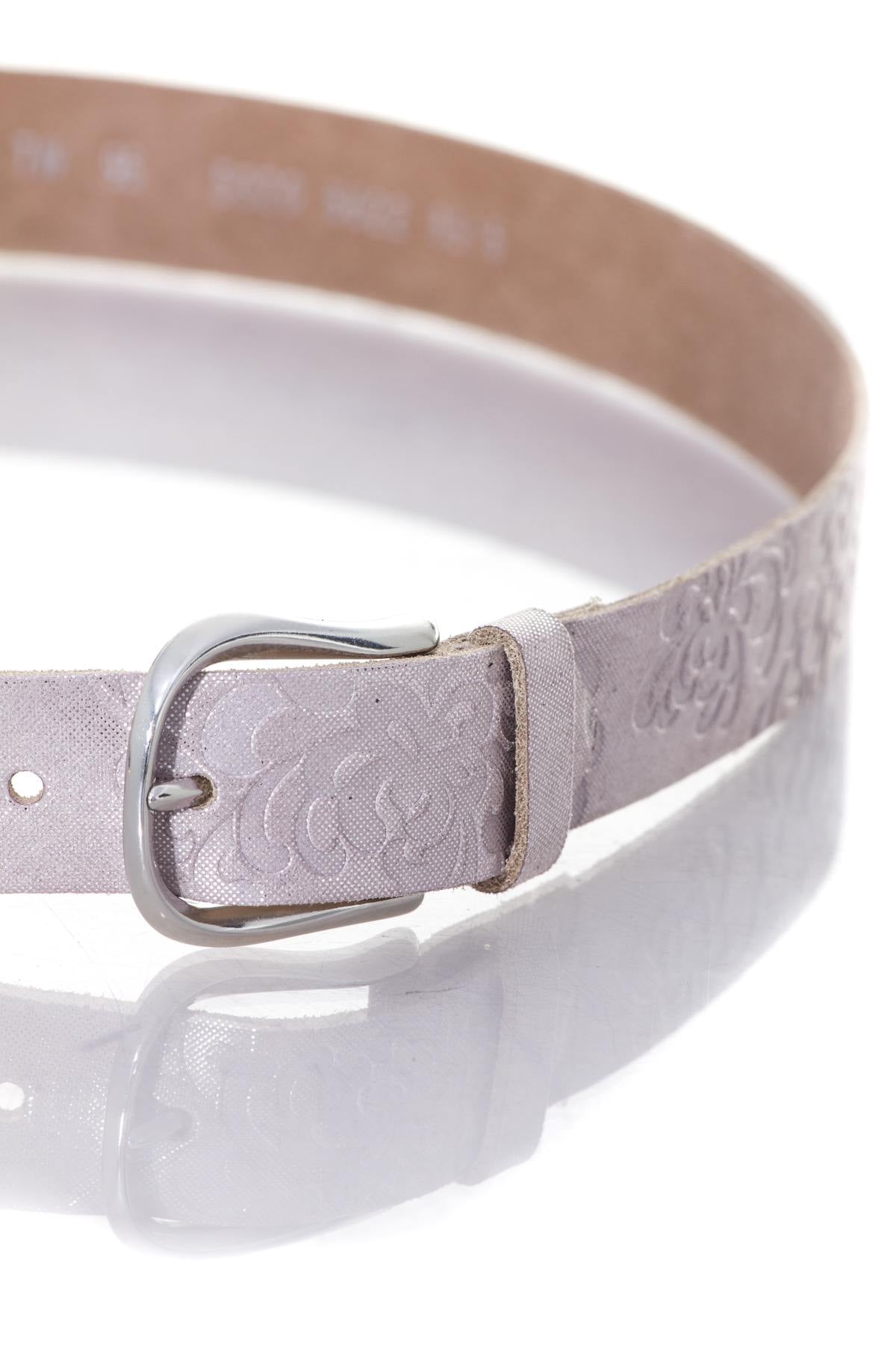 Pale pink leather belt - Image n°2