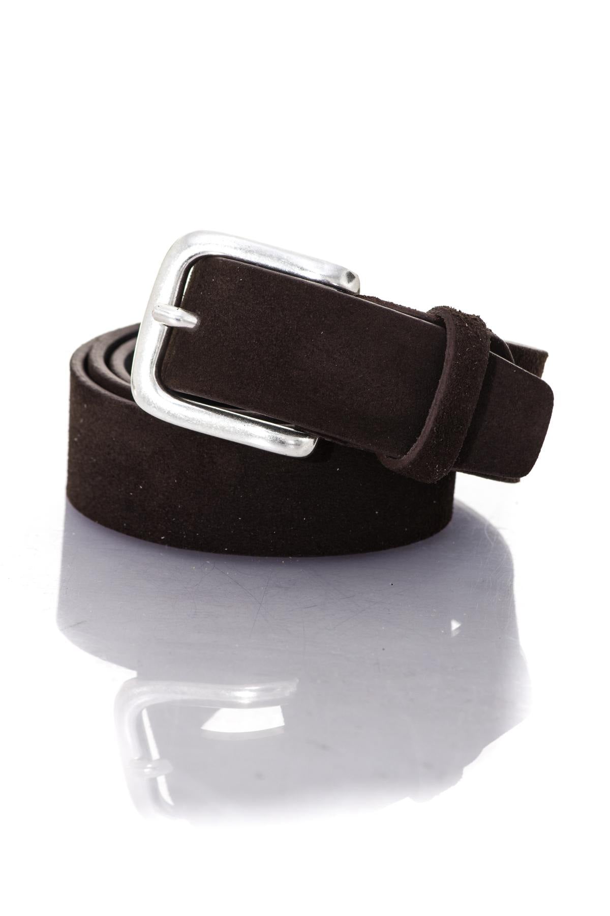 Brown velvet look belt - Image n°1