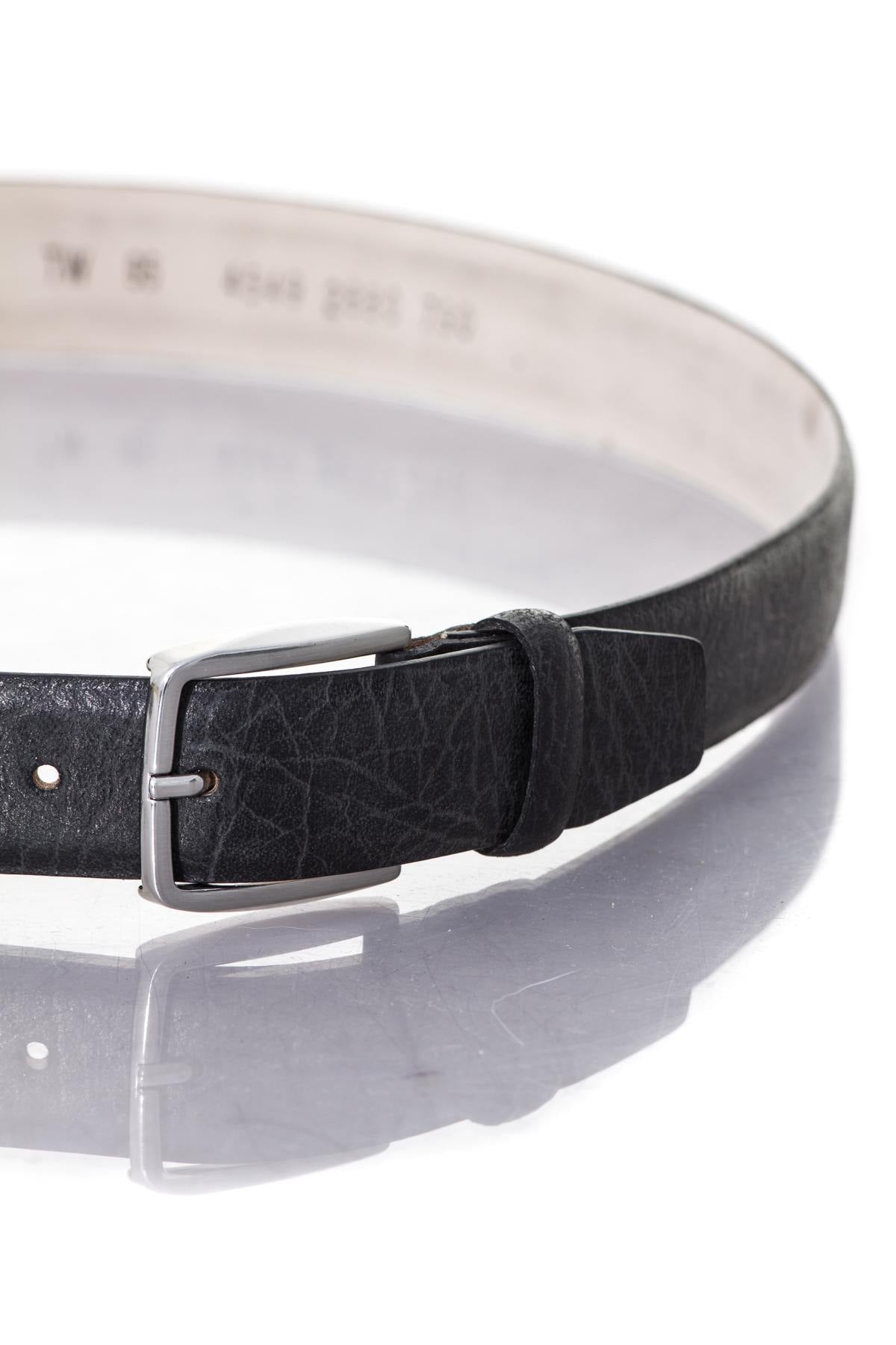 Men's belt in black cowhide leather - Image n°2