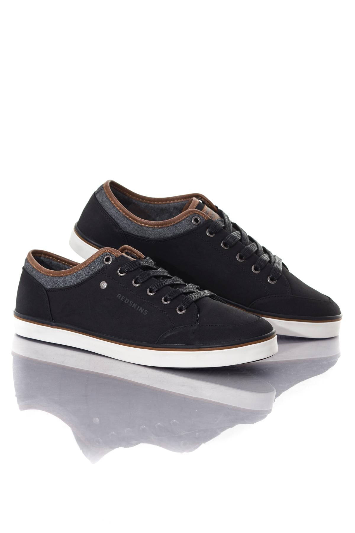  Black faux leather sneakers - Image n°1