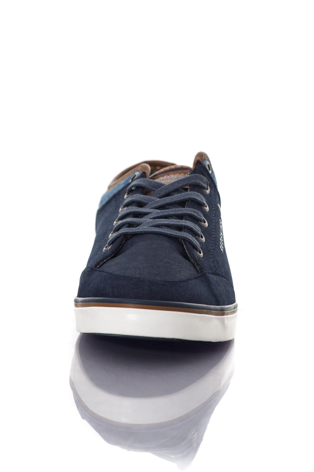 Navy faux leather sneakers - Image n°5