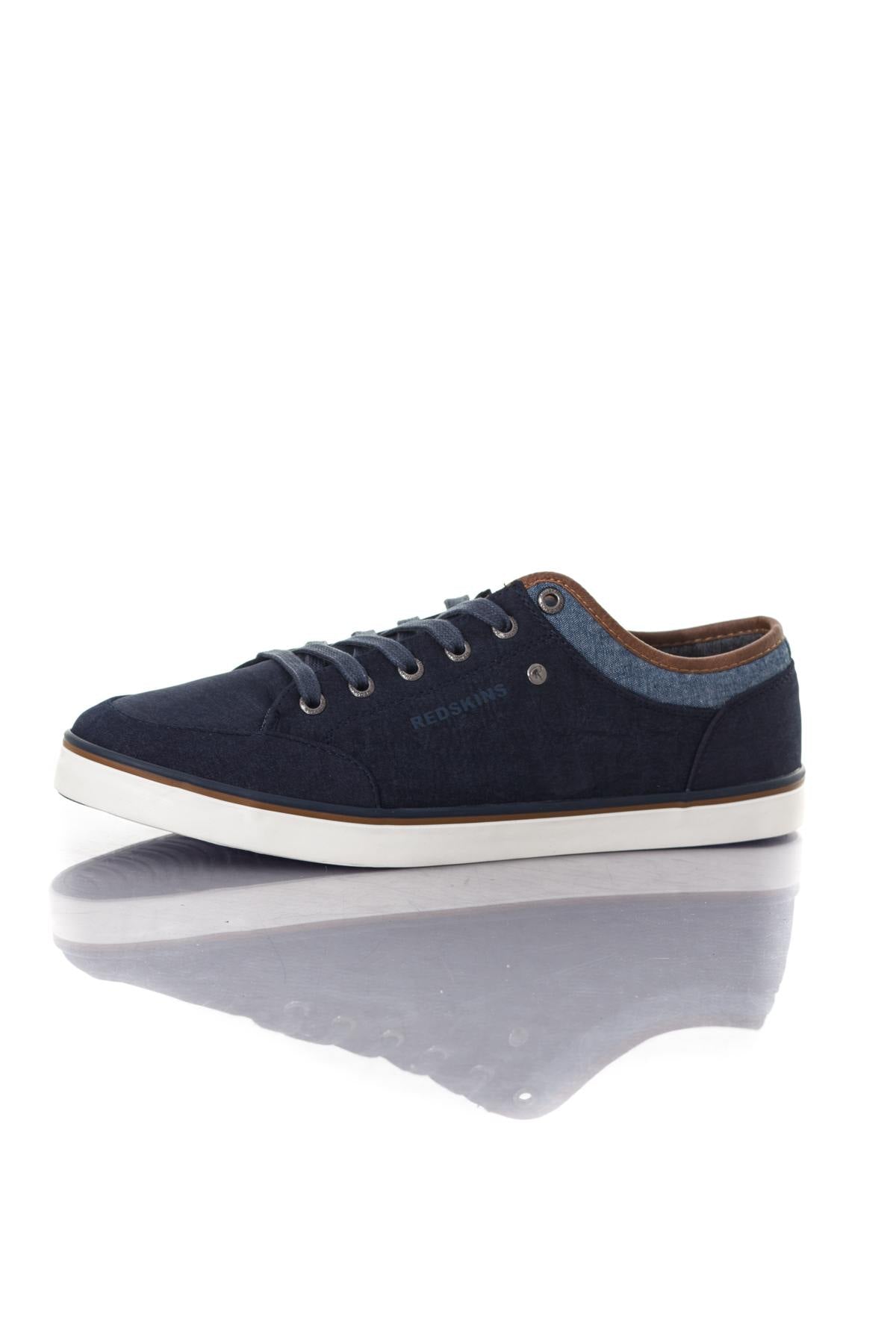 Navy faux leather sneakers - Image n°7