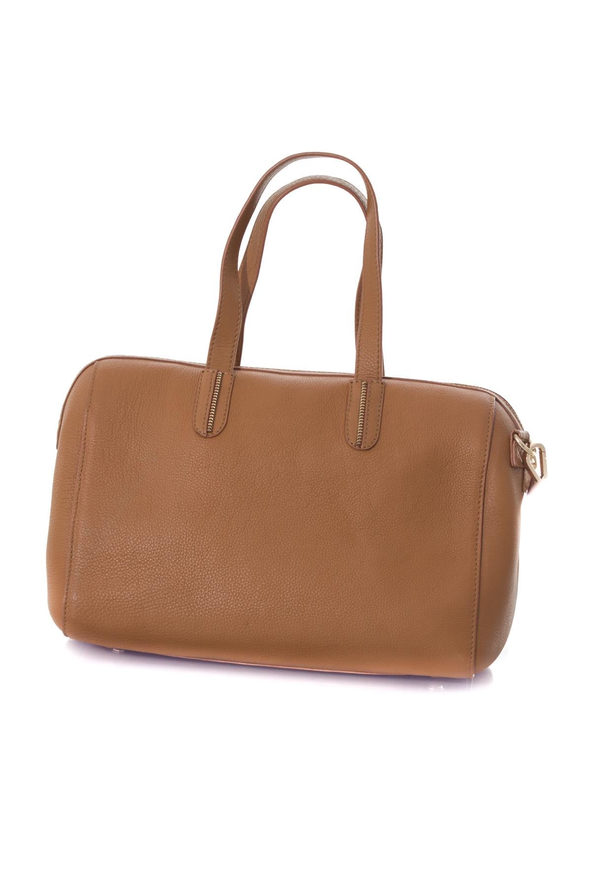 Women's bowling bag in tan cowhide leather - Image n°4