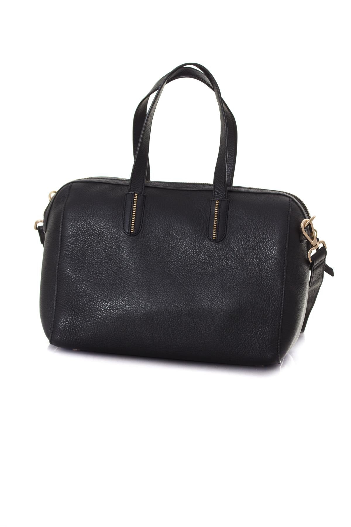 Women's bowling bag in black cowhide leather - Image n°4