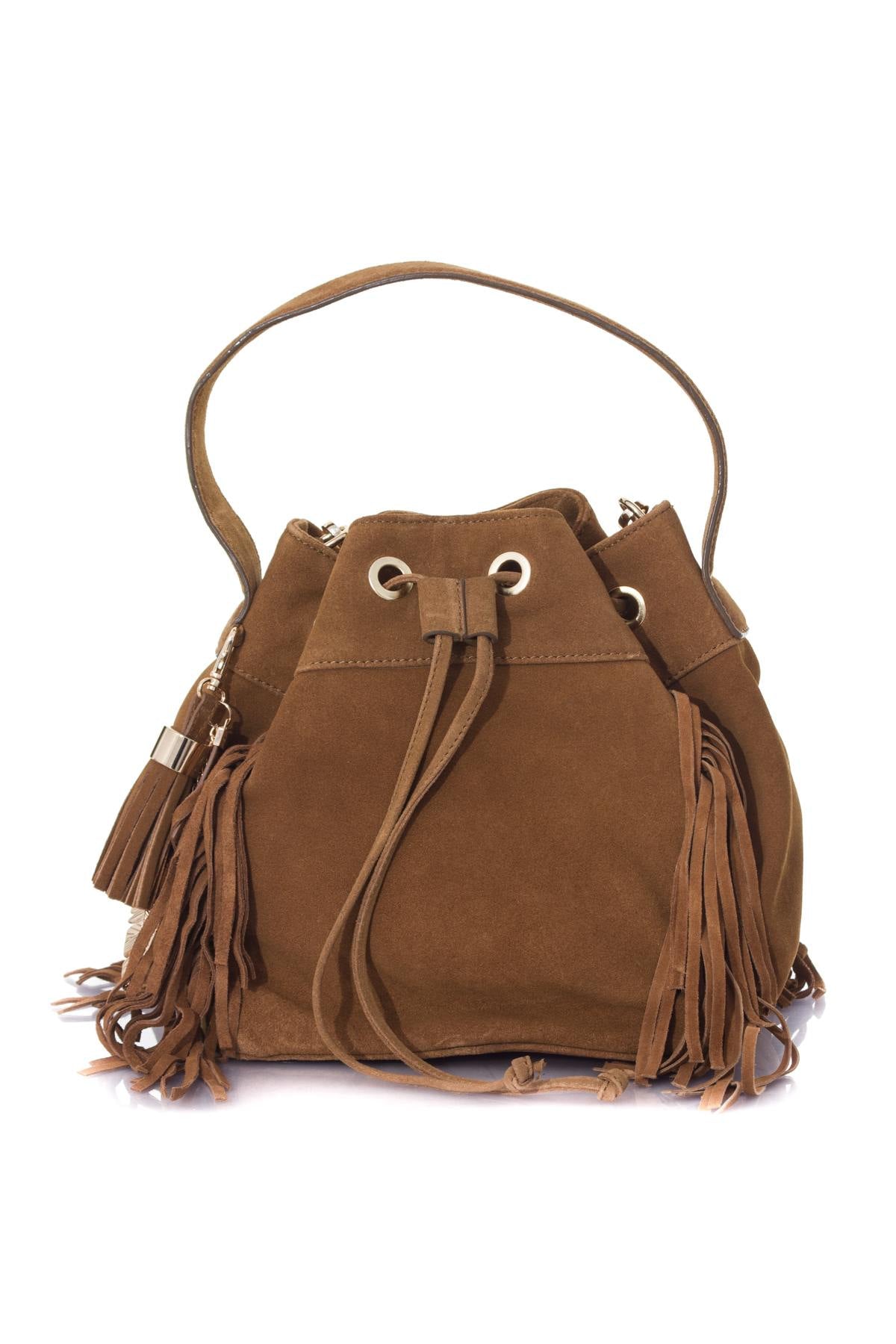 Cowhide leather fringed bag - Image n°1