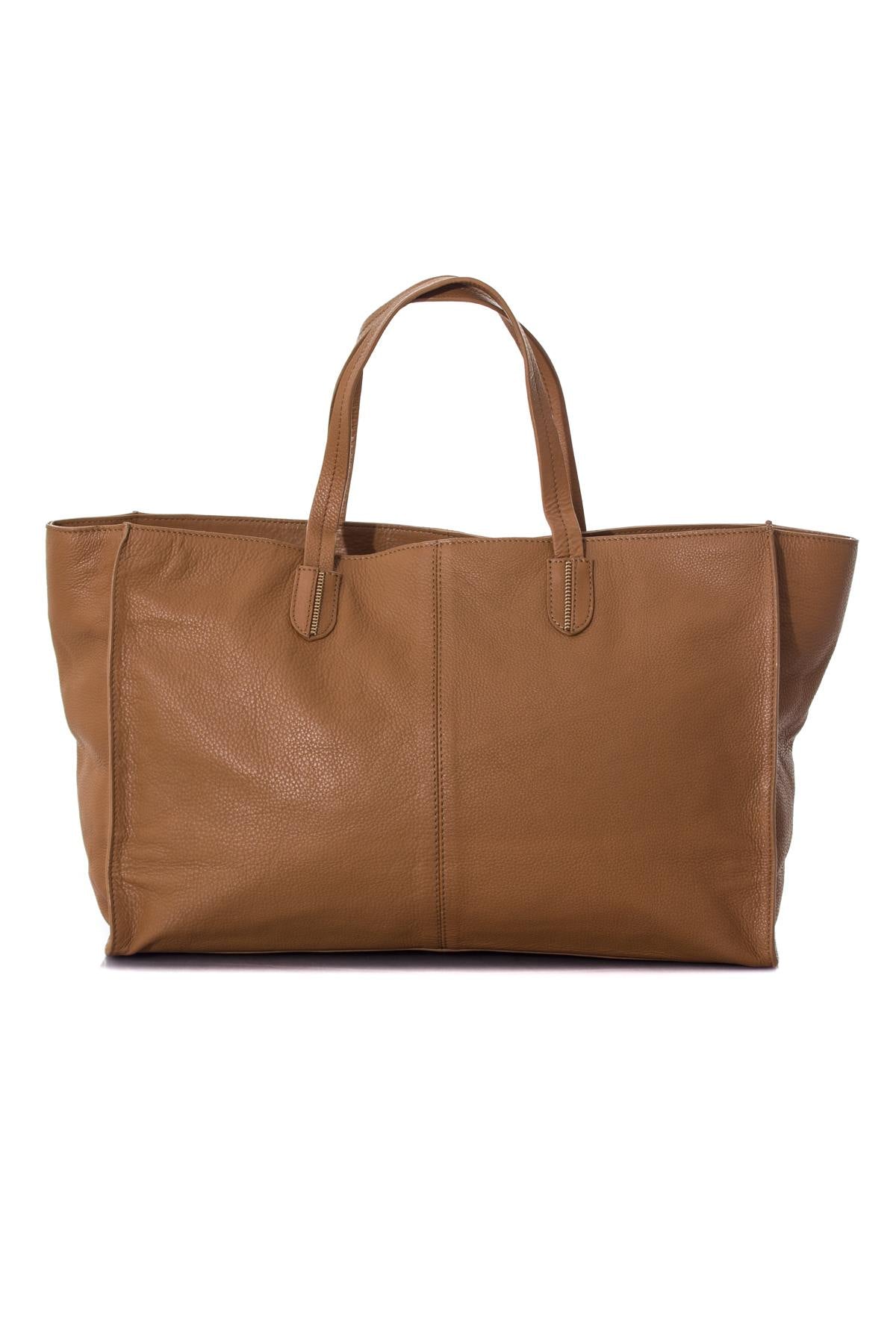 Tan leather shopper bag - Image n°4