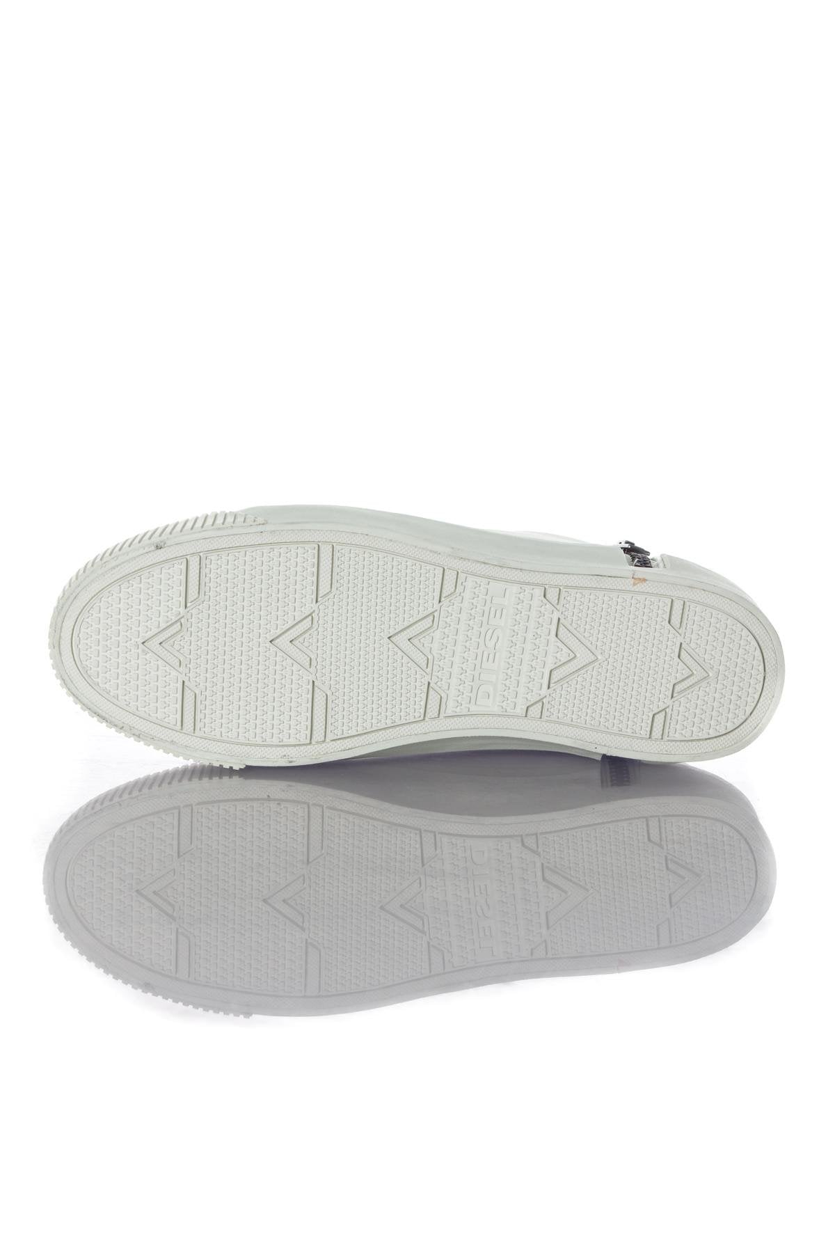 White leather bakets with side zipper - Image n°4