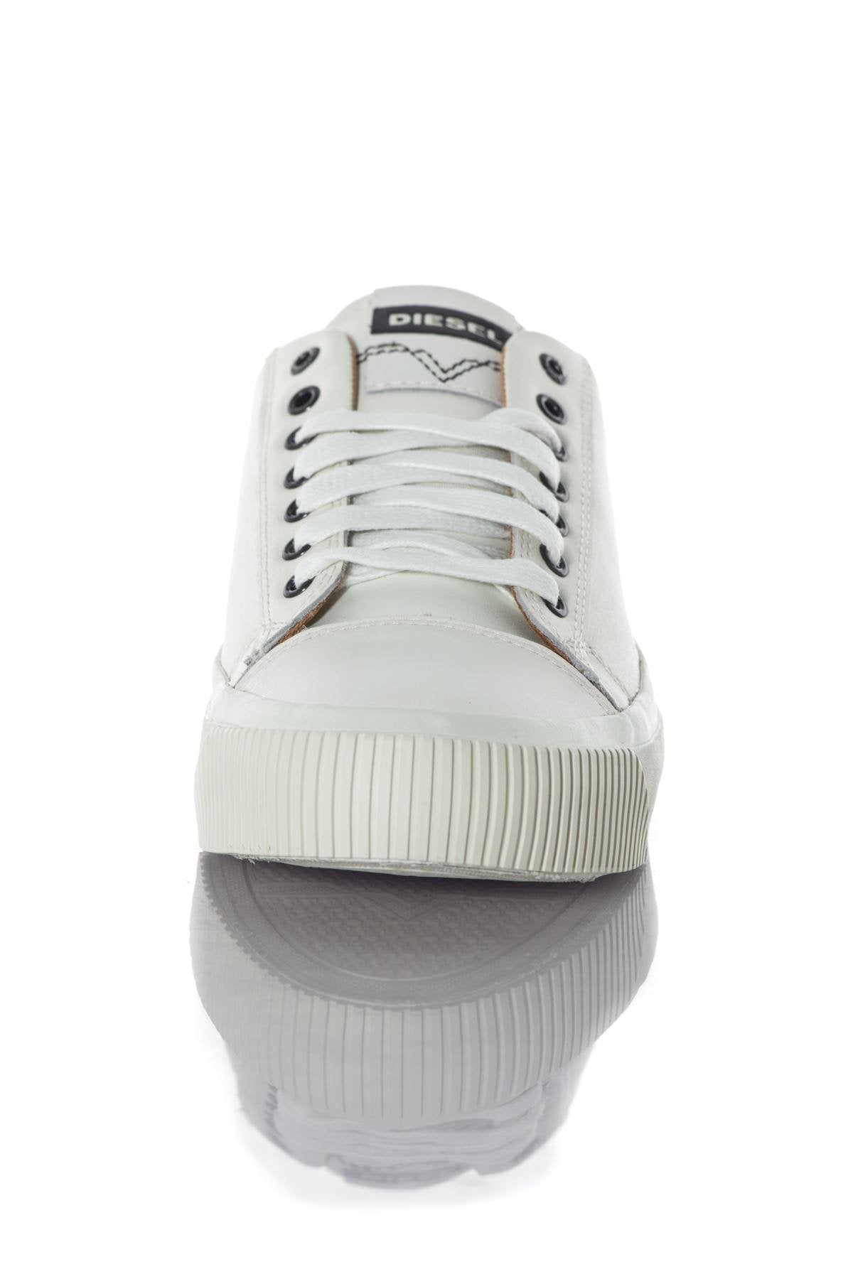 White leather bakets with side zipper - Image n°5