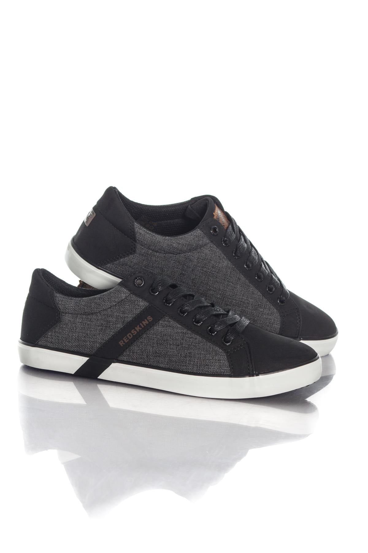 Black and heather gray Redskins sneakers - Image n°1