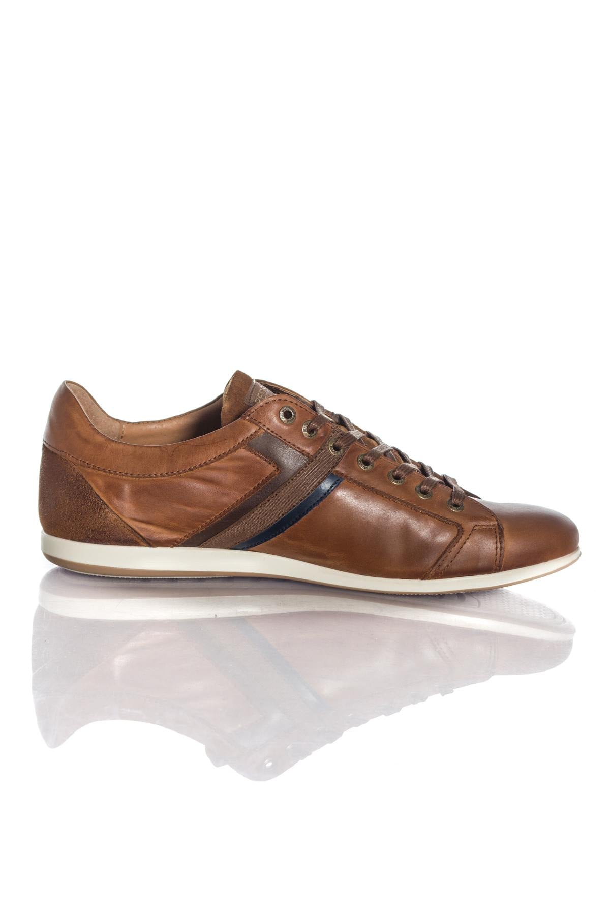 Cognac leather sneakers - Image n°3