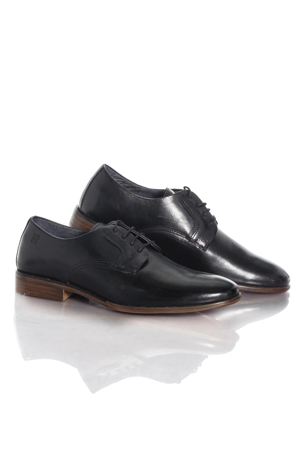 Redskins men's black leather derbies - Image n°1