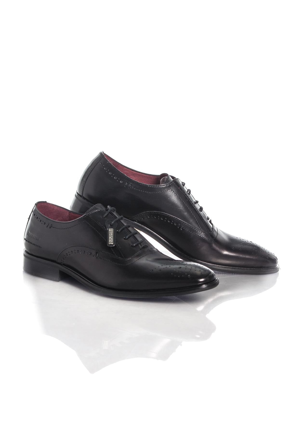 Redskins men's black leather brogues - Image n°1