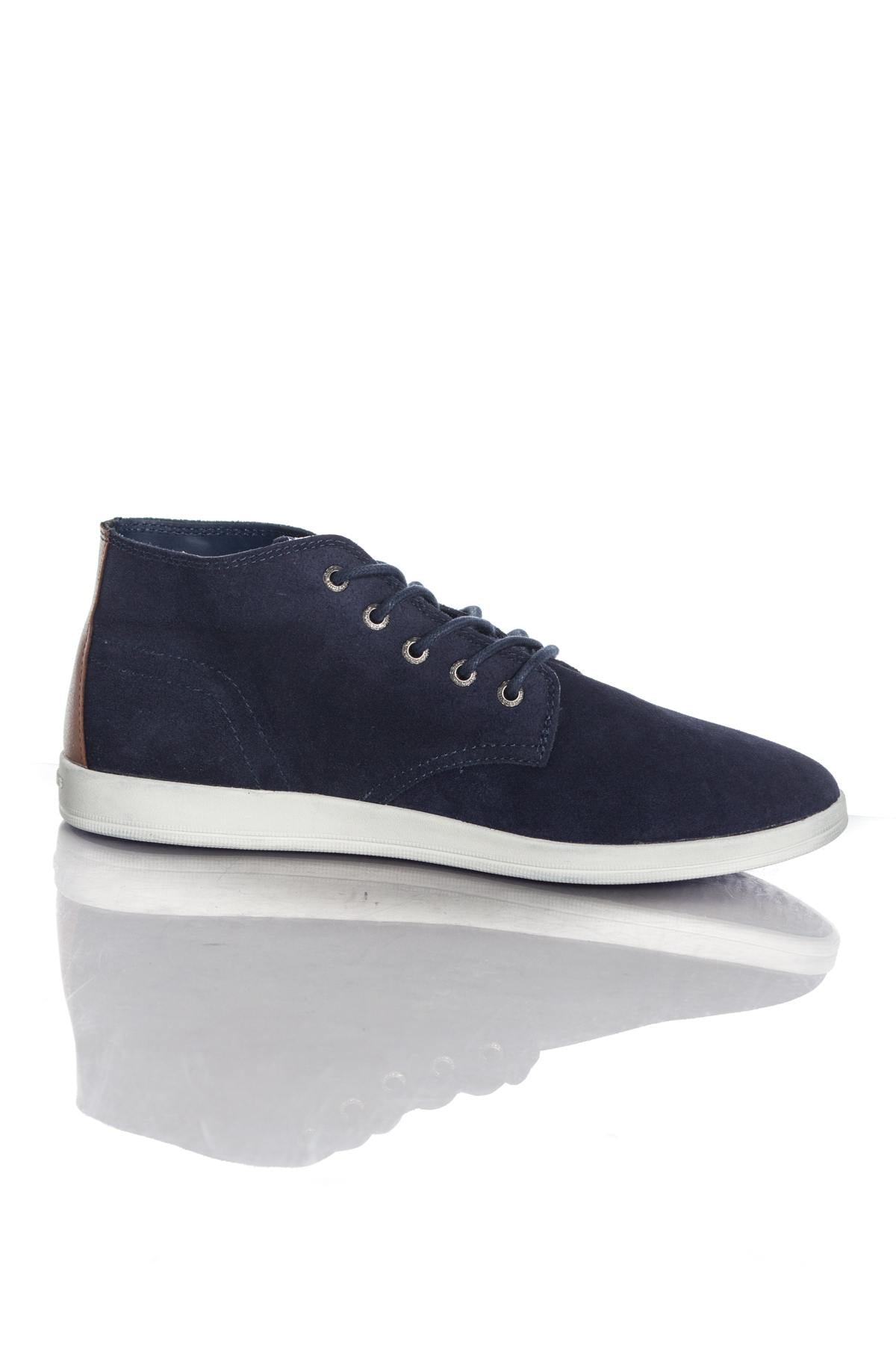 Men's navy blue suede ankle boots - Image n°2