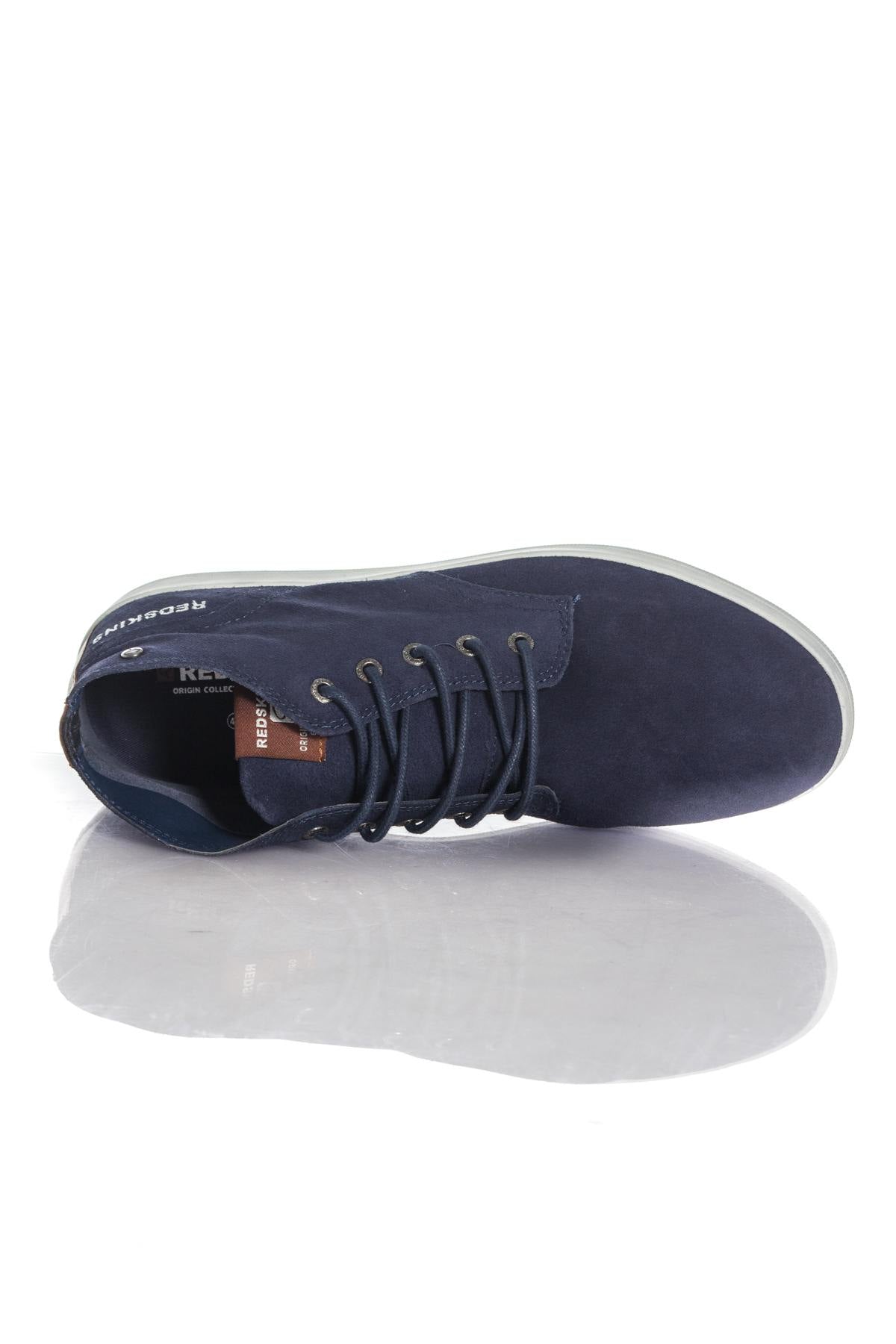 Men's navy blue suede ankle boots - Image n°3