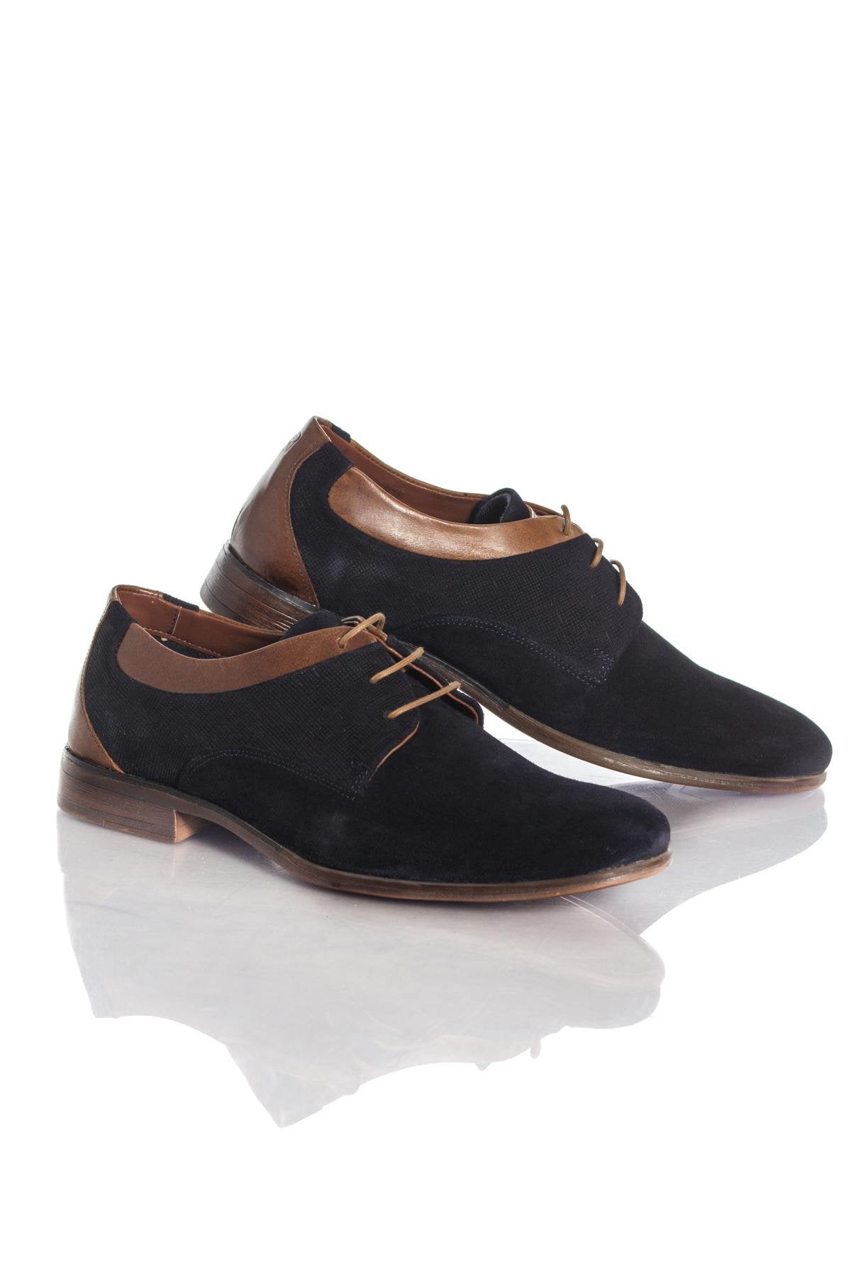 Redskins navy blue suede leather derbies - Image n°1