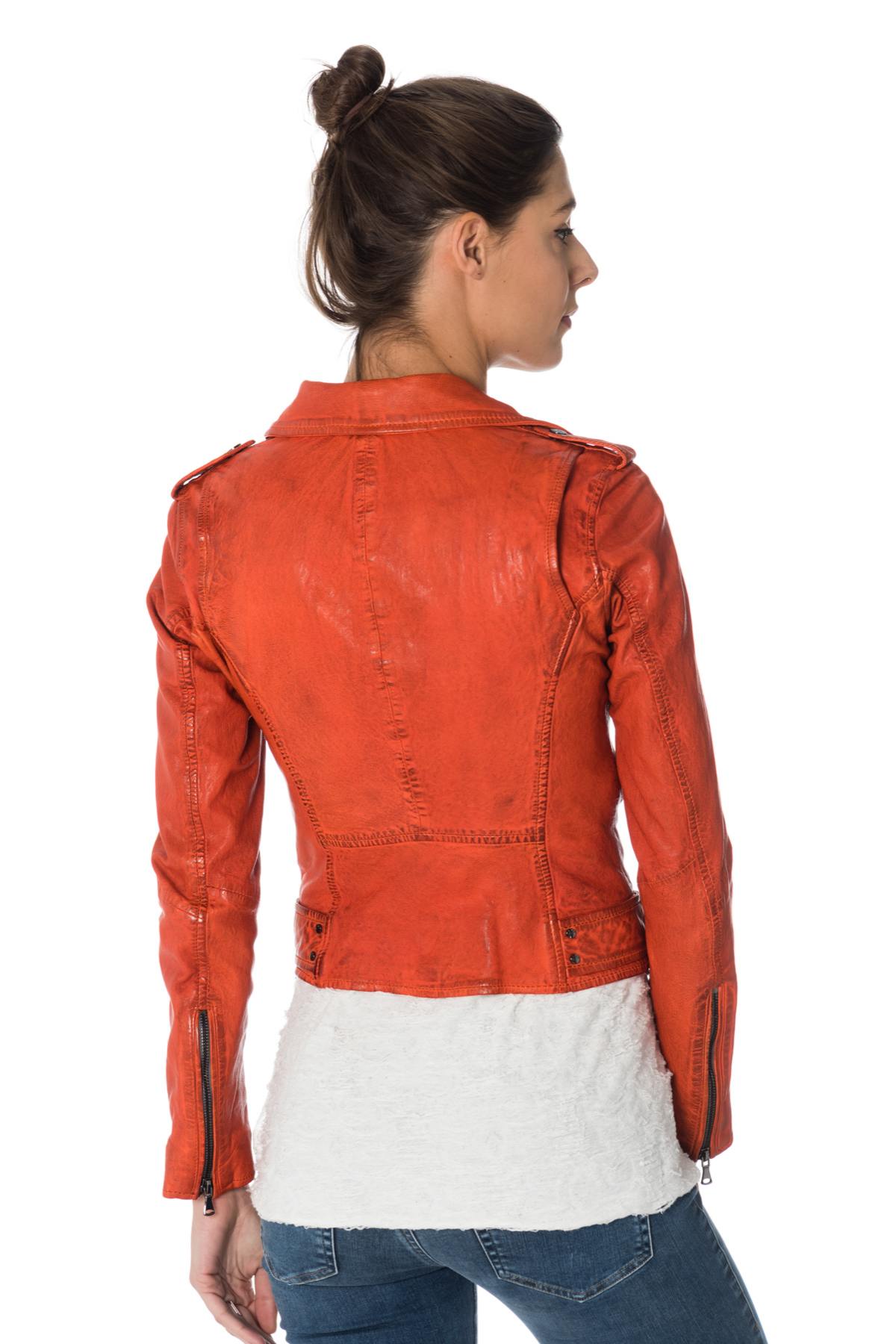 Perfecto in aged orange leather - Image n°5