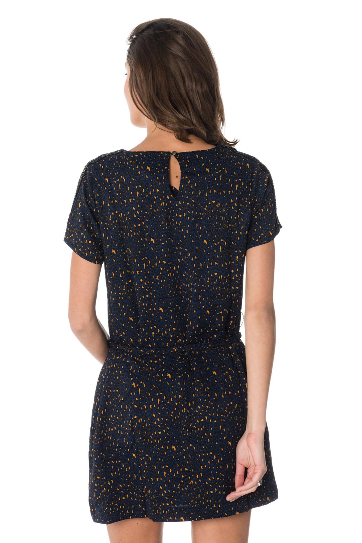 Navy blue leopard print dress Kaporal - Image n°3