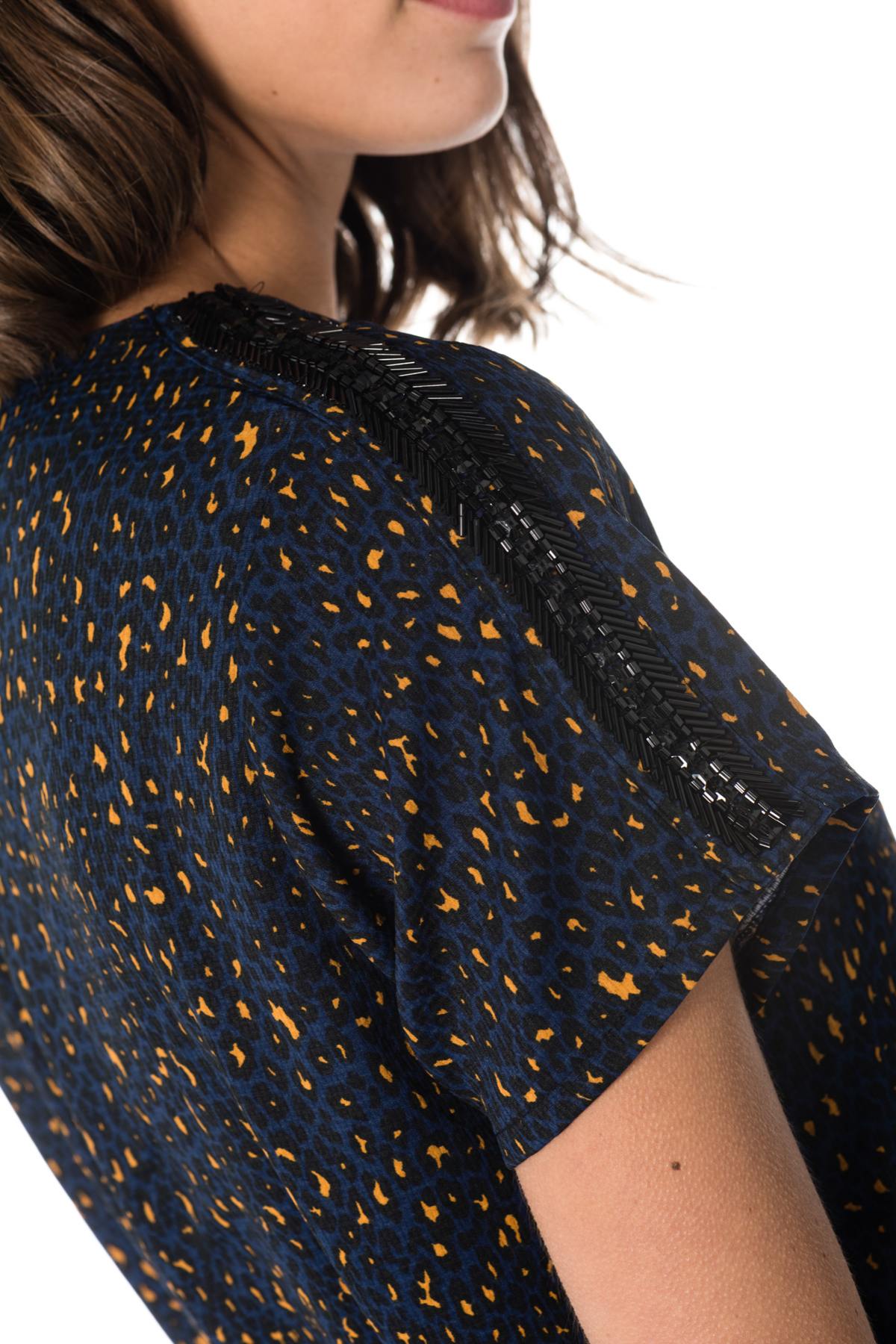 Navy blue leopard print dress Kaporal - Image n°5