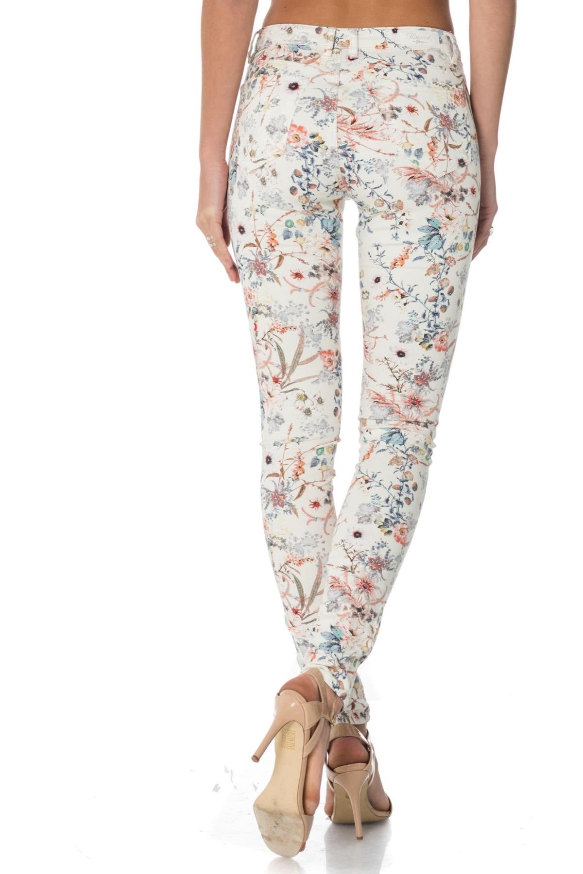 Women's floral print skinny jeans - Image n°4