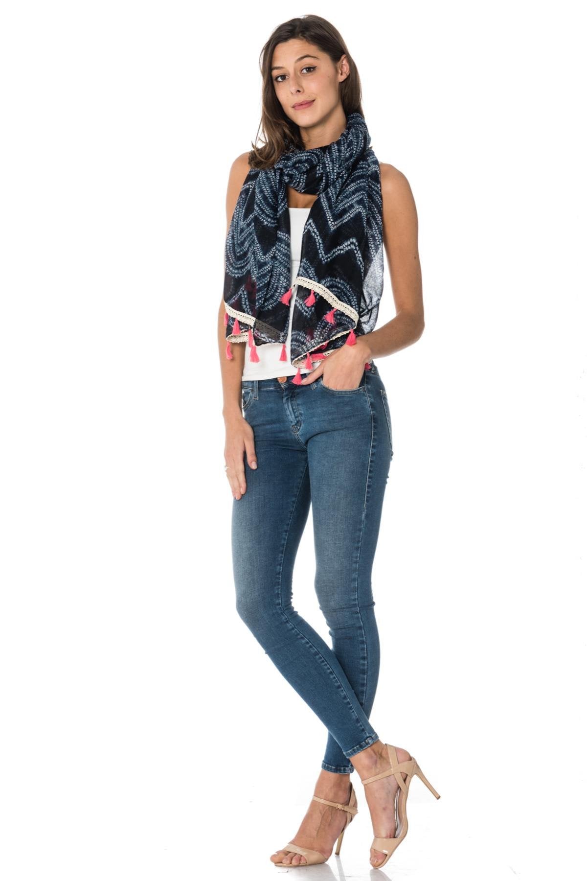 Kaporal women's navy blue scarf - Image n°3