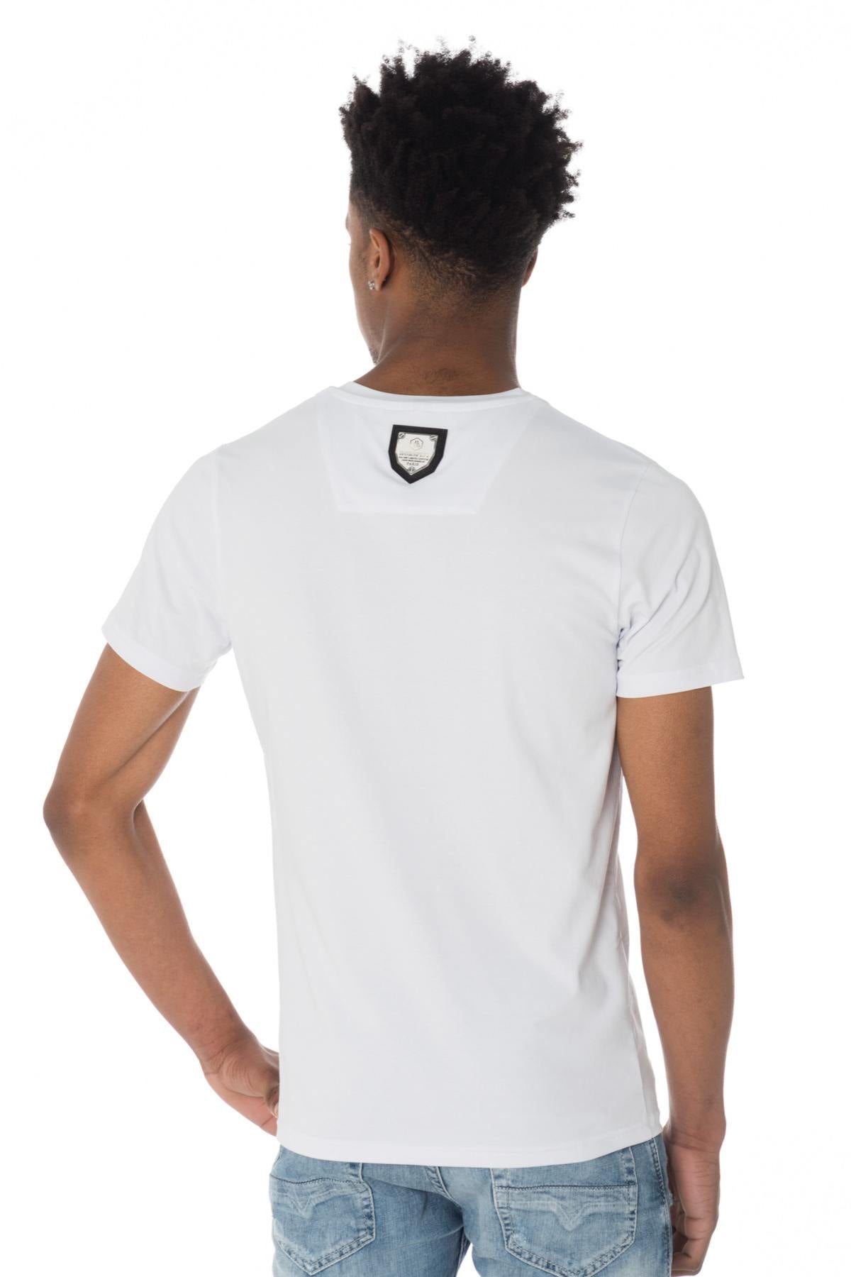 White Horspist t-shirt with rhinestone tiger - Image n°3