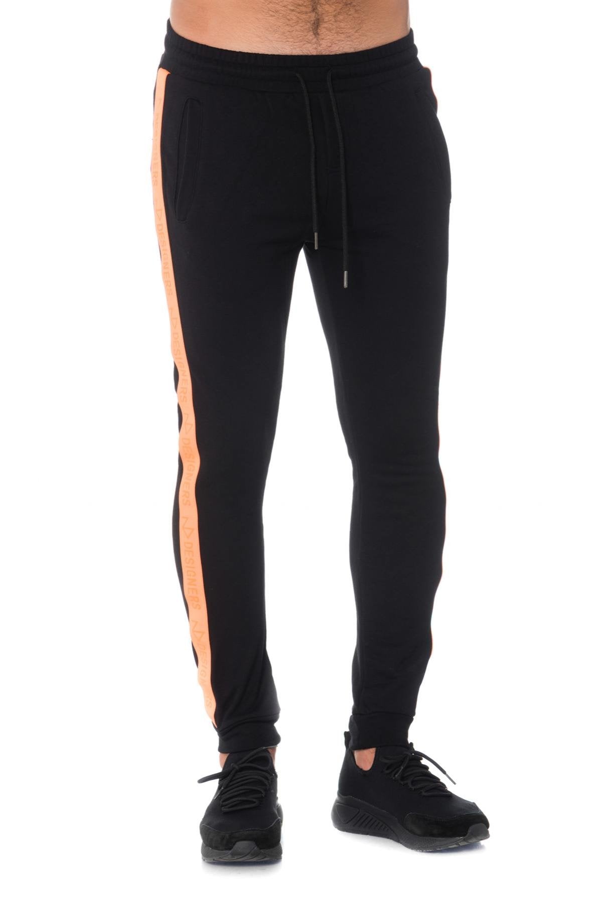 Black sweatpants with orange stripe - Image n°5