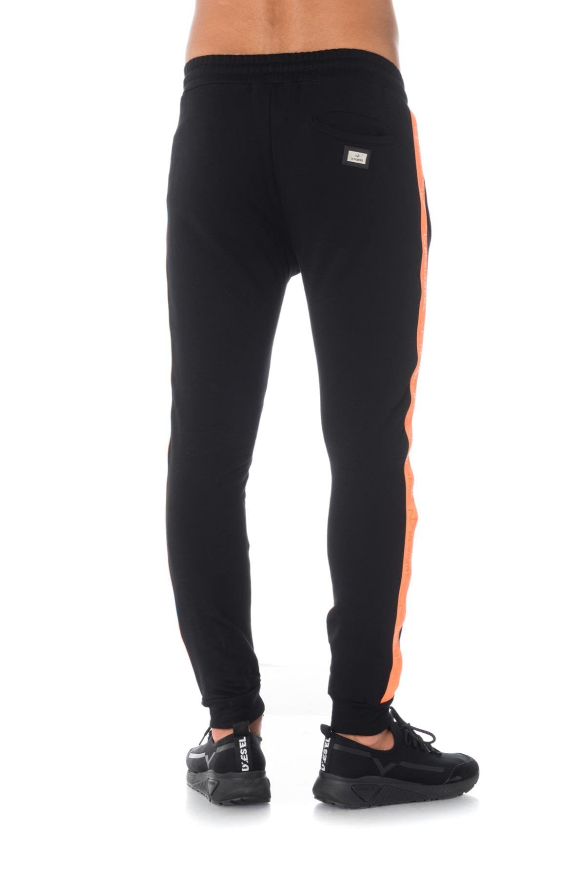 Black sweatpants with orange stripe - Image n°2