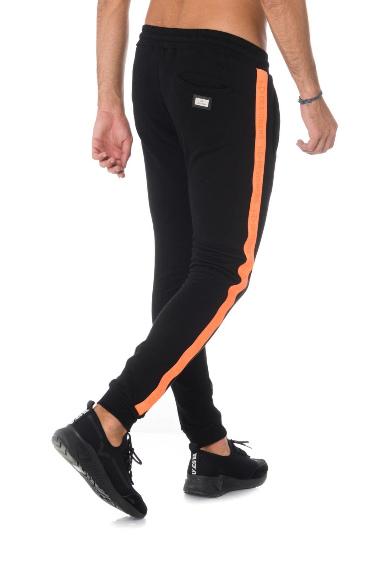 Black sweatpants with orange stripe - Image n°6