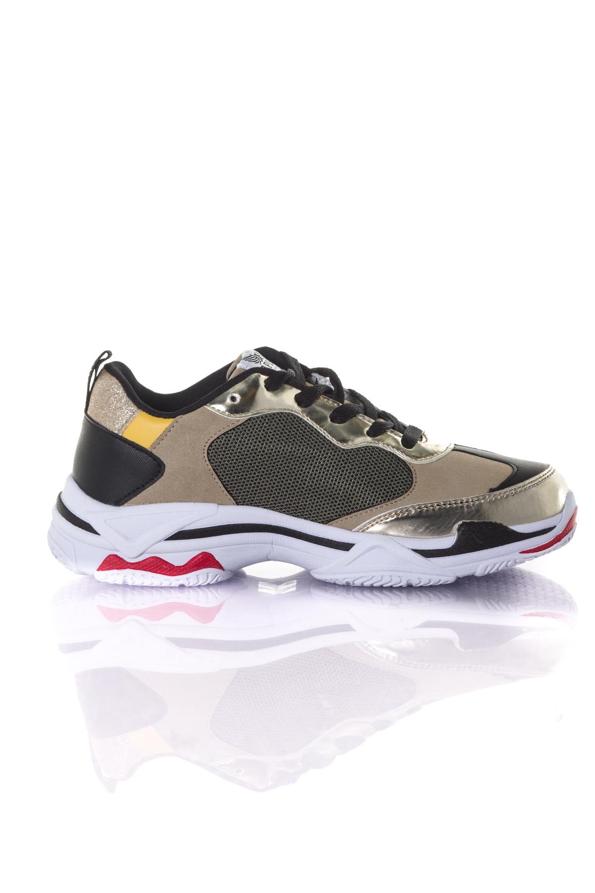 Kaporal women's taupe gold sneakers - Image n°2