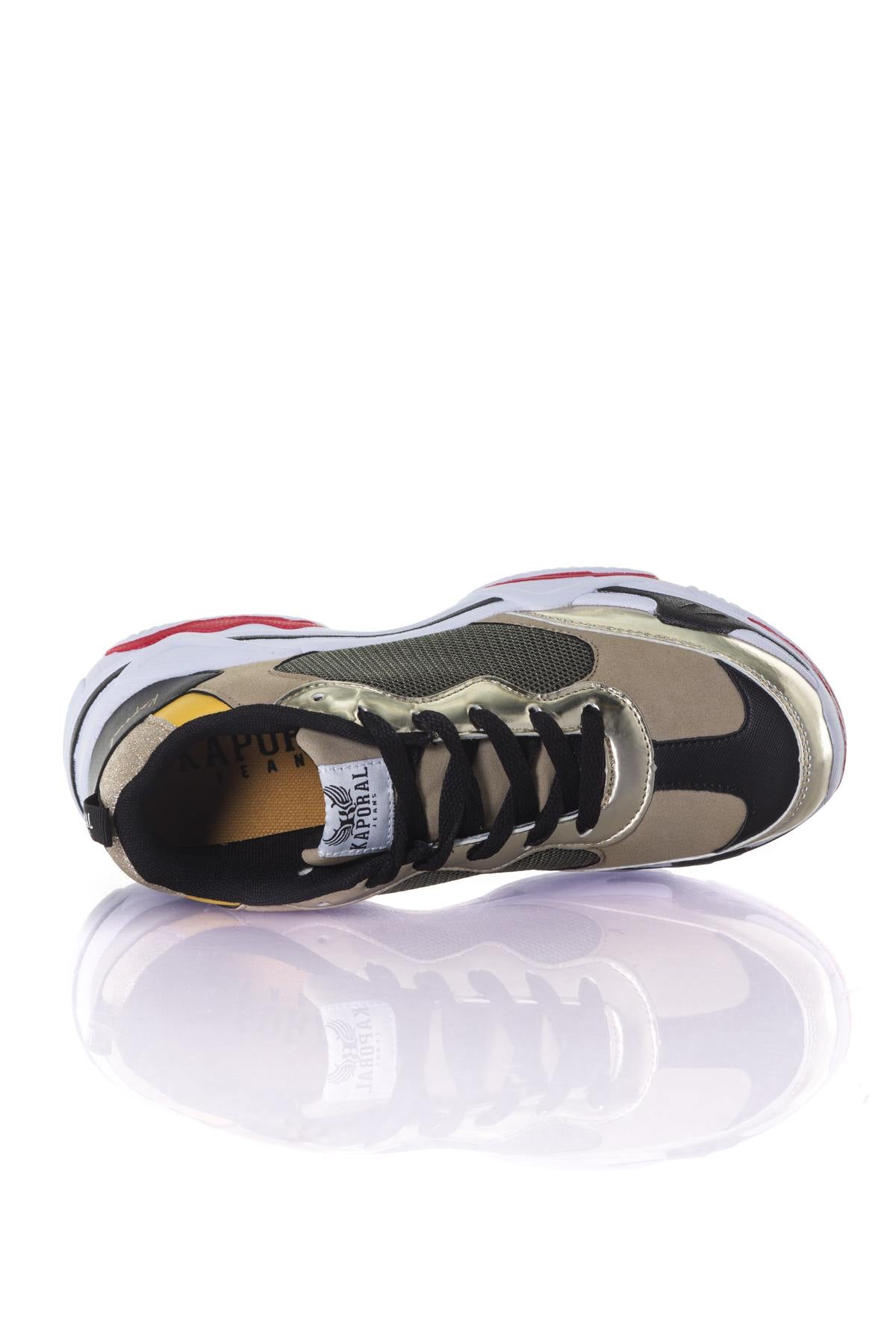 Kaporal women's taupe gold sneakers - Image n°3