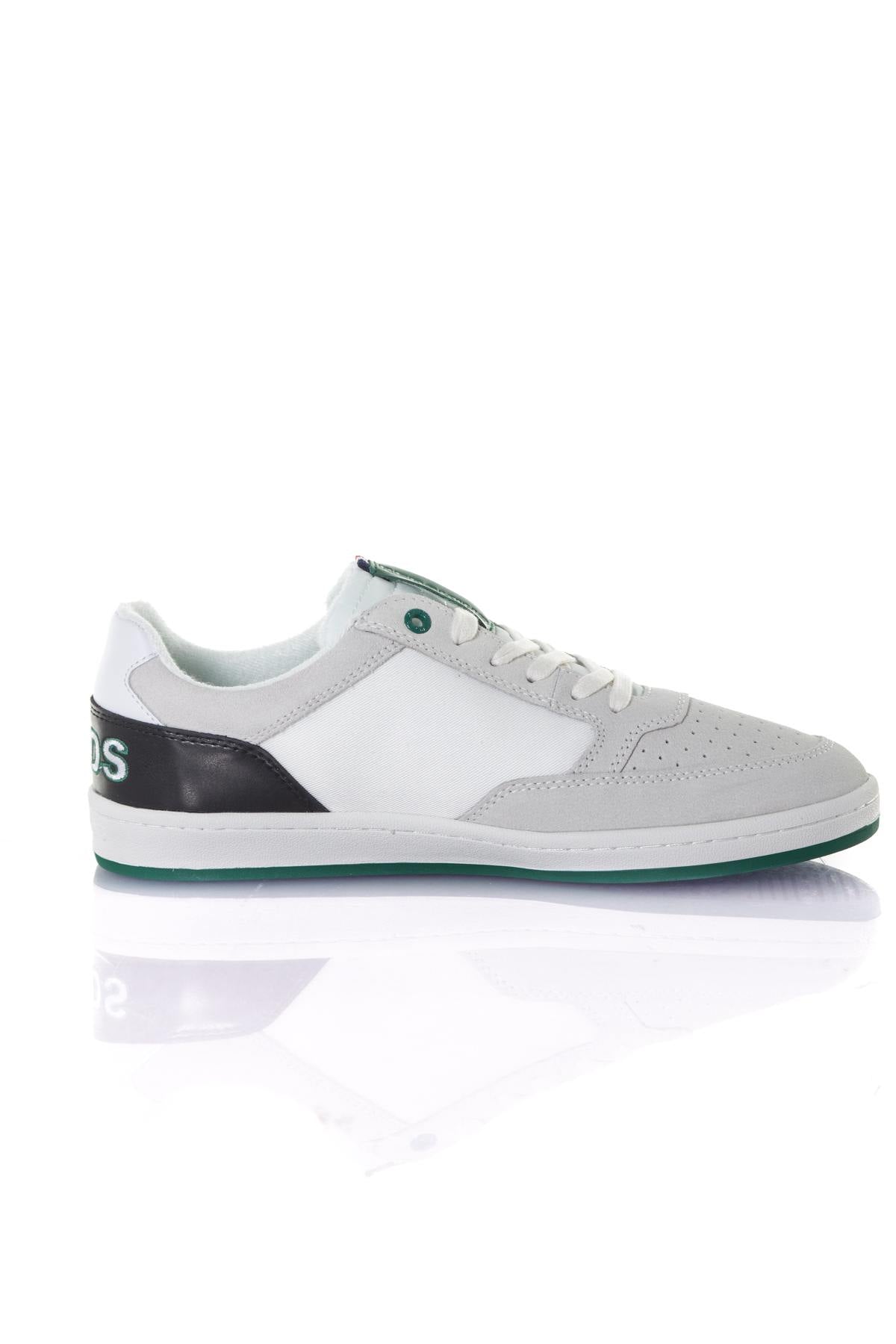  Men's white black green leather sneakers - Image n°2