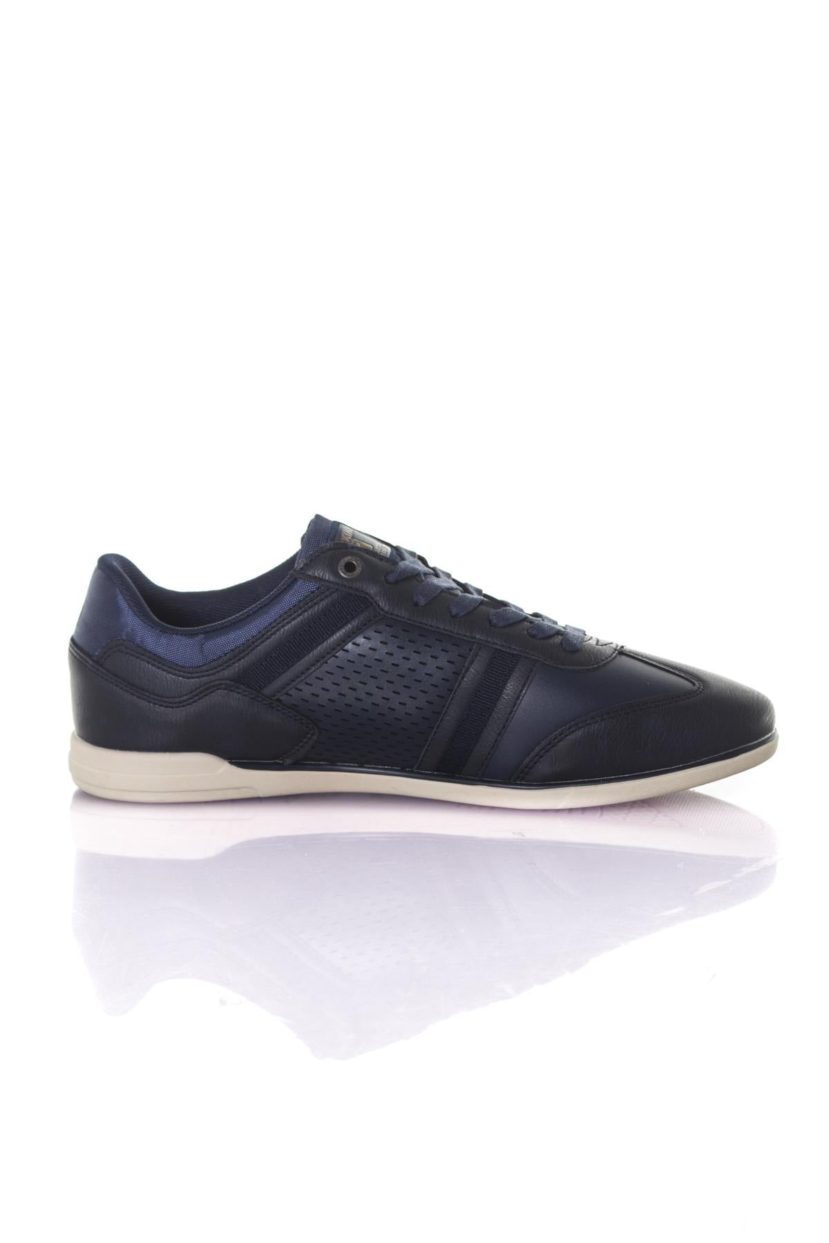 Navy faux leather sneakers - Image n°2