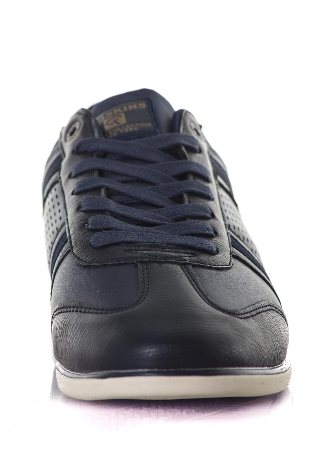 Navy faux leather sneakers - Image n°5