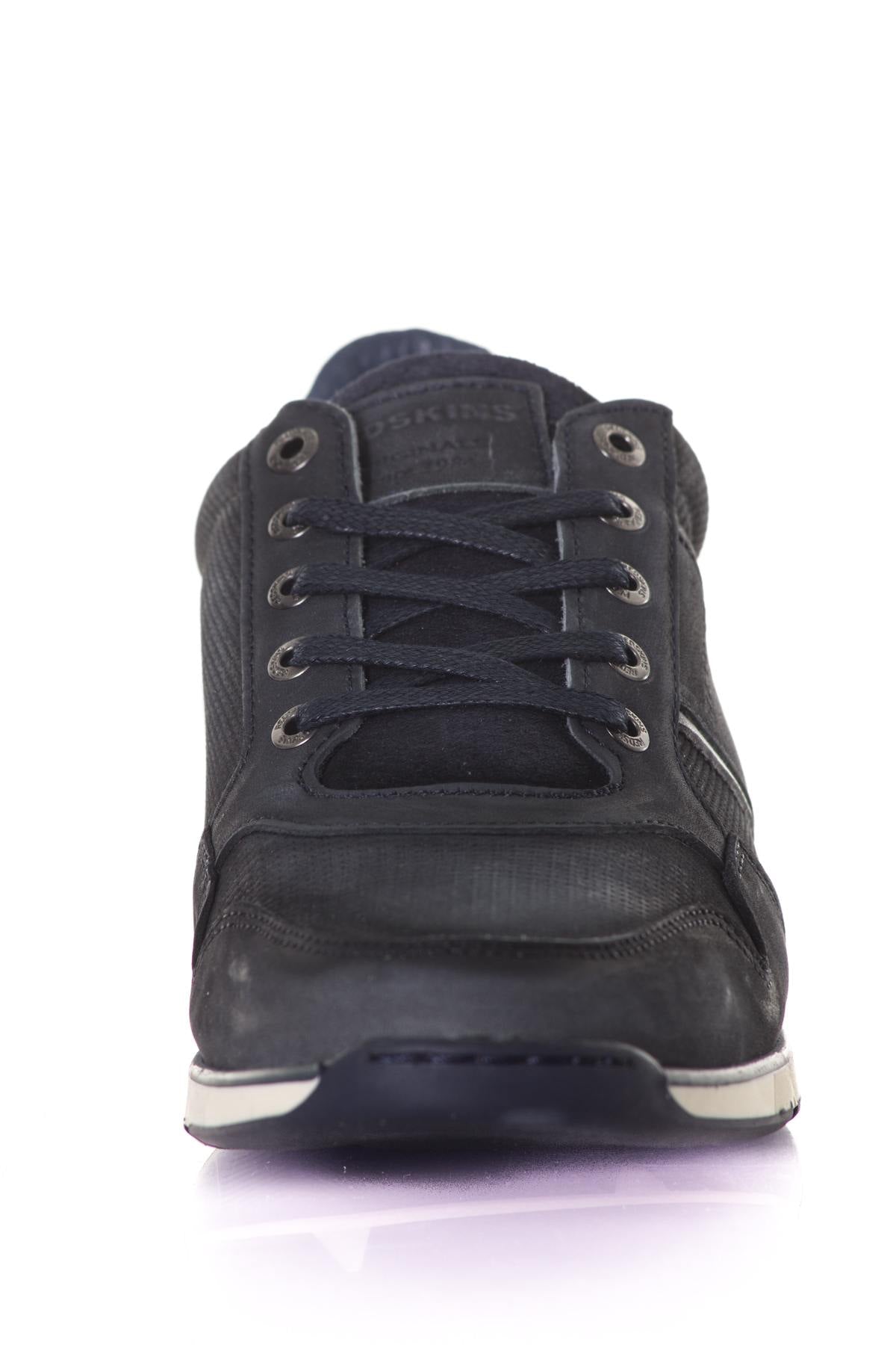 Navy blue leather sneakers - Image n°5