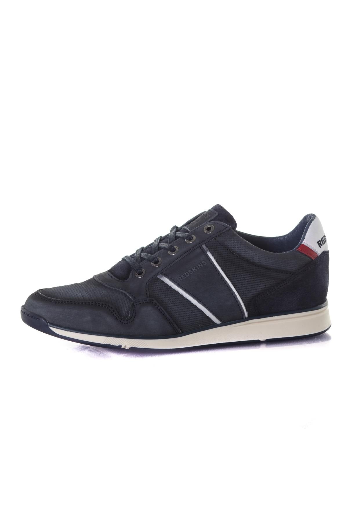 Navy blue leather sneakers - Image n°7