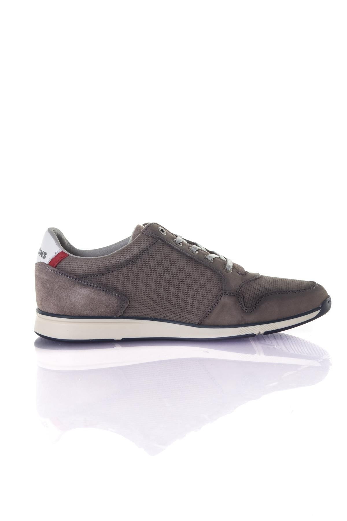 Men's gray leather sneakers - Image n°2