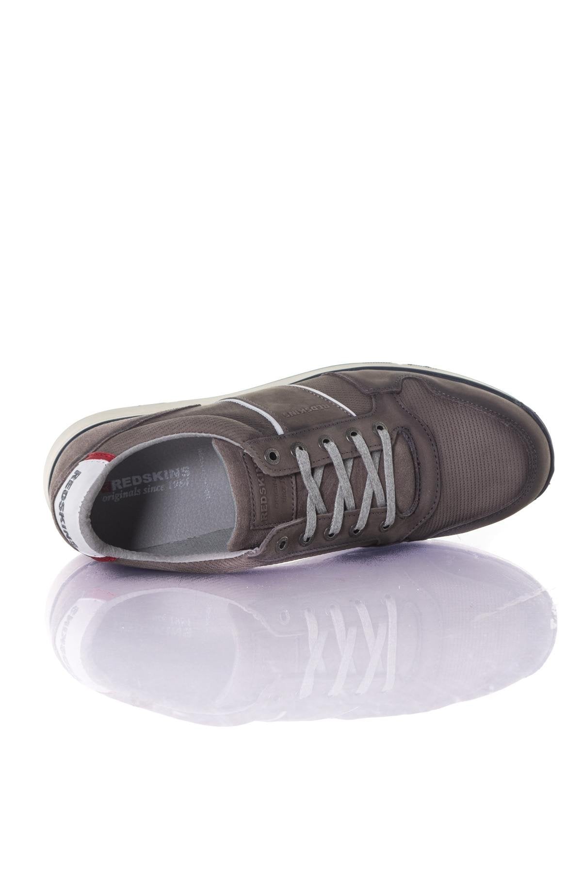 Men's gray leather sneakers - Image n°3