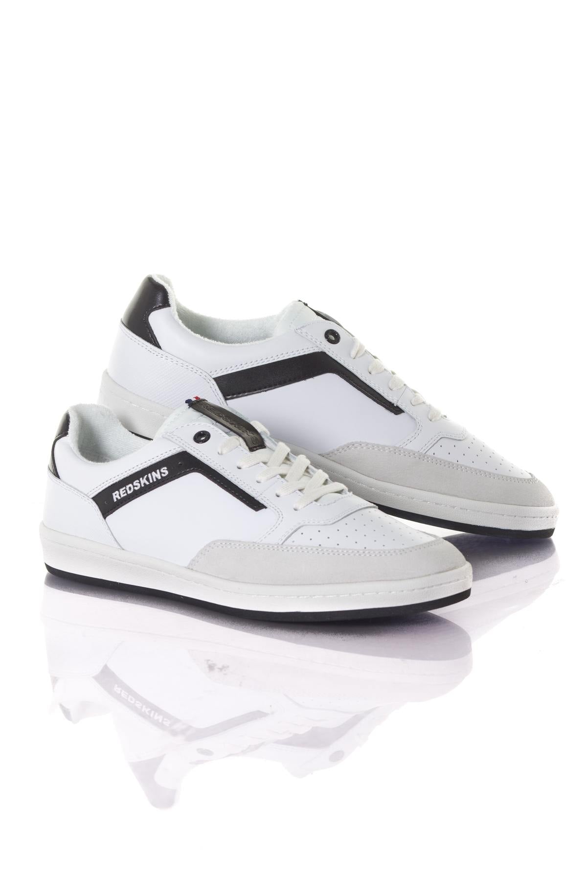 Men's white leather sneakers - Image n°1