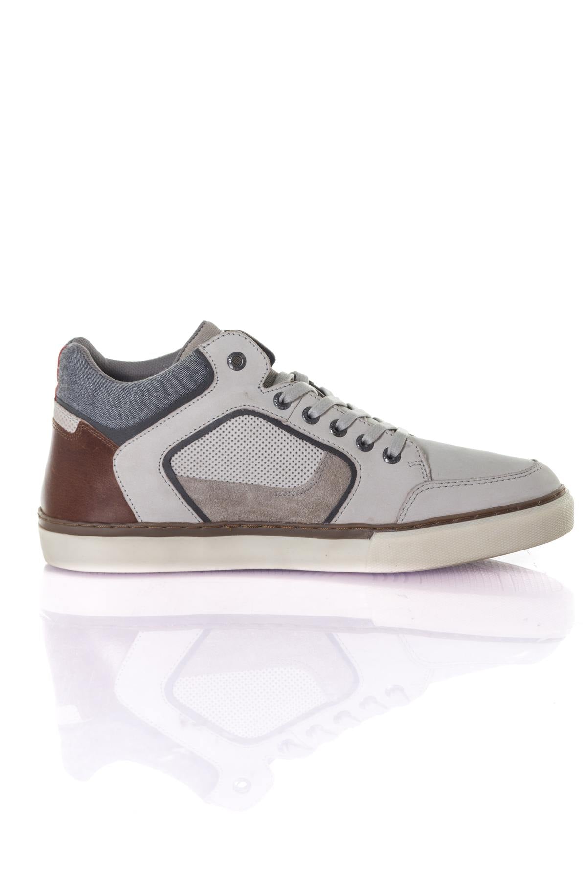 Ecru cognac high top sneakers - Image n°2